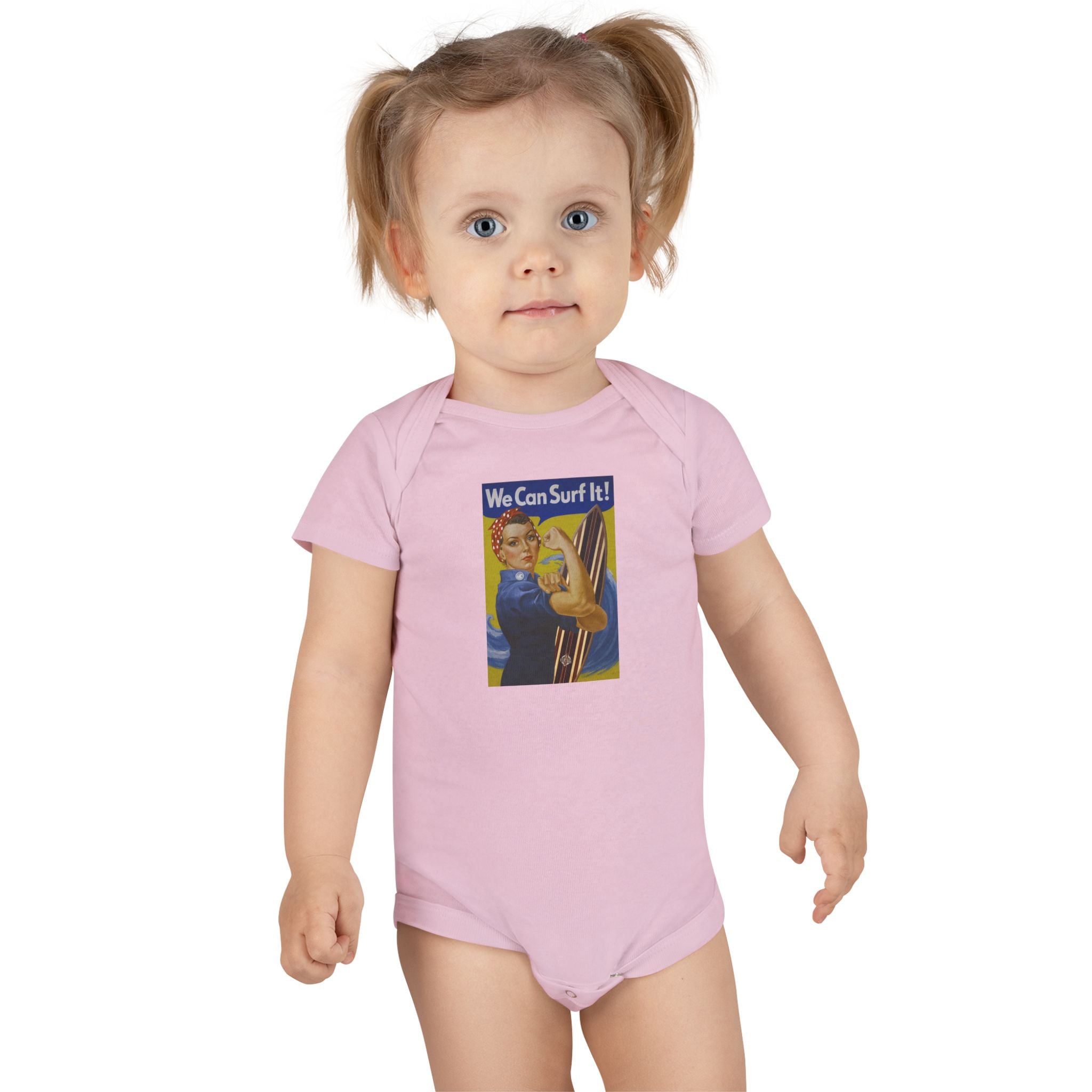 Rosie the Surfer baby cotton onesie image 16