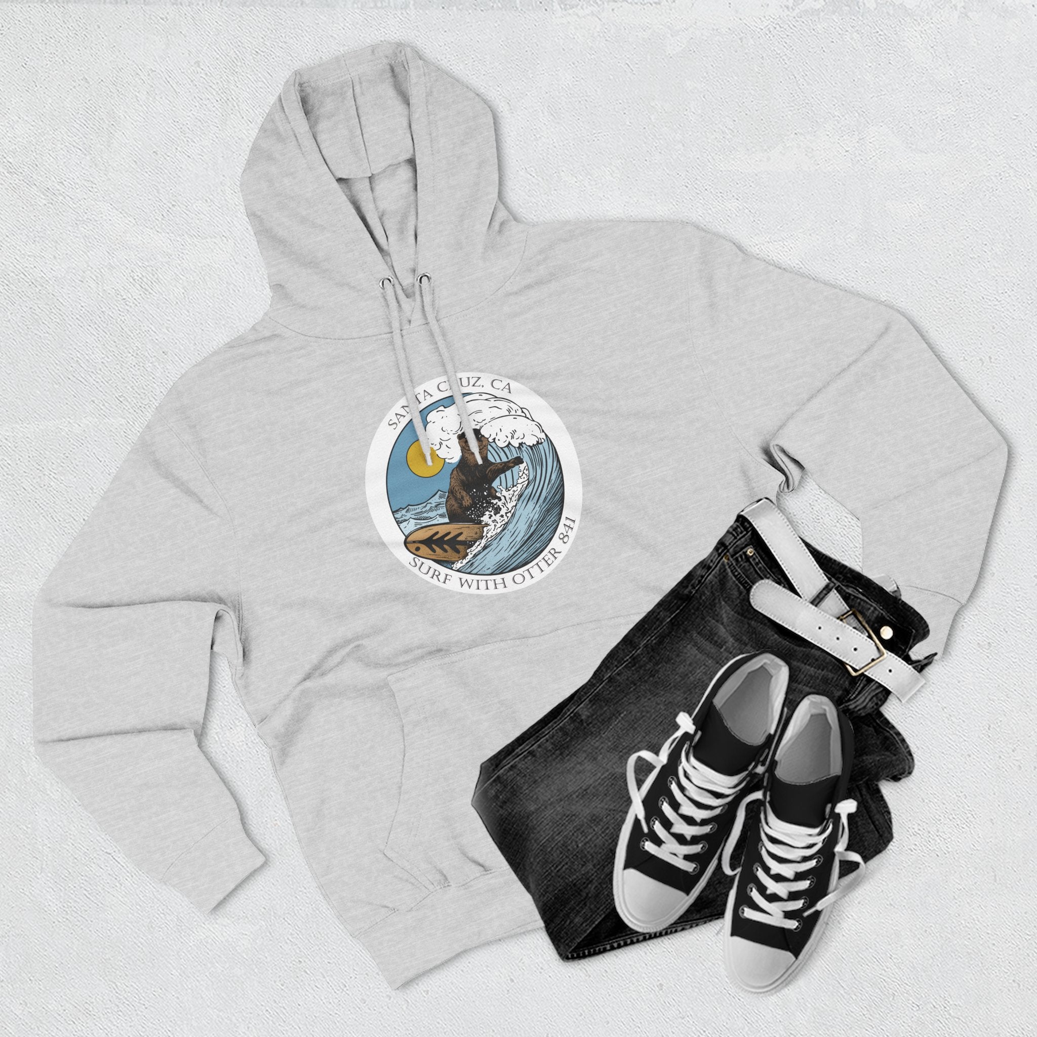 Surf with Otter 841 by Thiago Bianchini fleece hoodie image 18