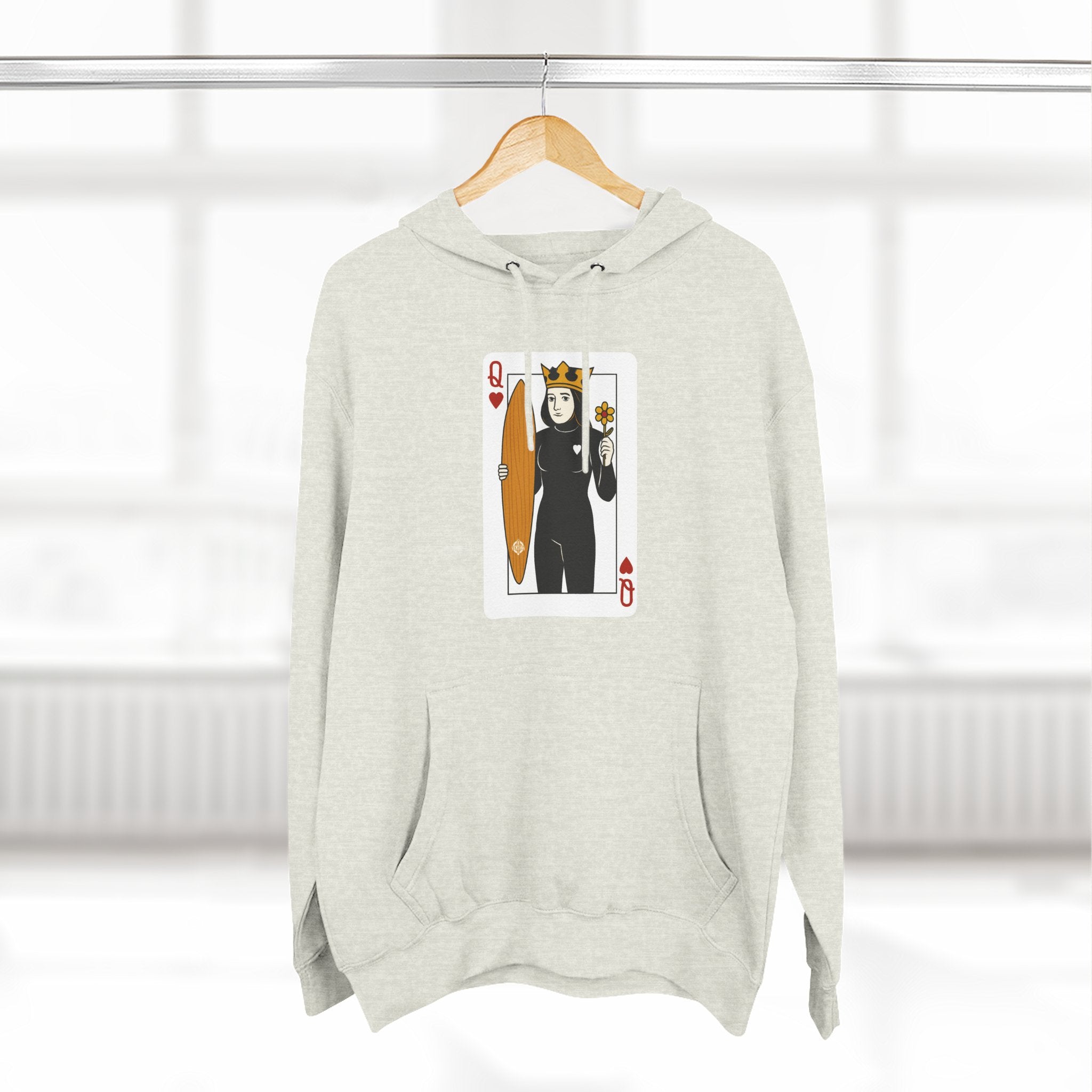 Queen of Hearts Surfer Fleece Hoodie