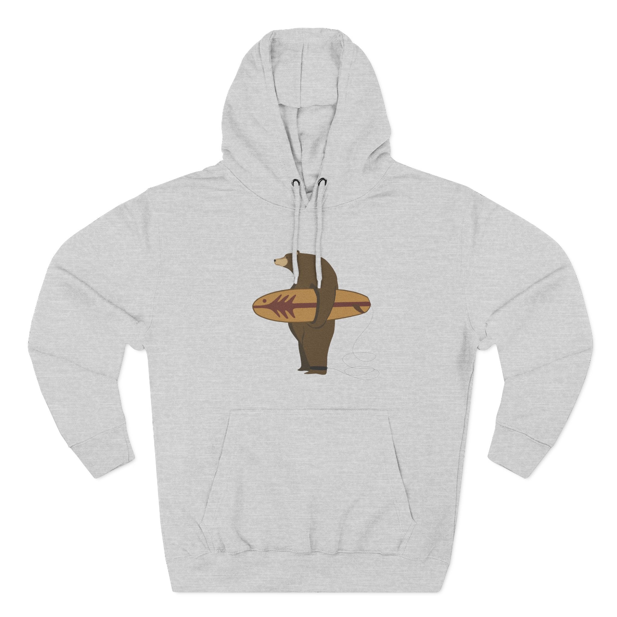 Surfing Grizzly Bear fleece hoodie image 4
