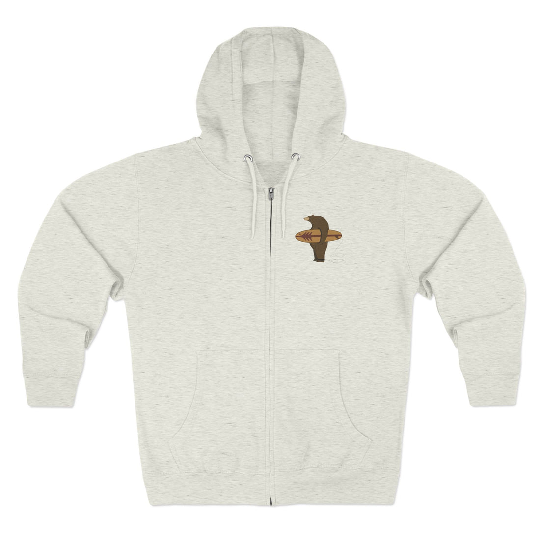 Surfing Grizzly Bear by Fabian Lavater zip fleece hoodie image 2