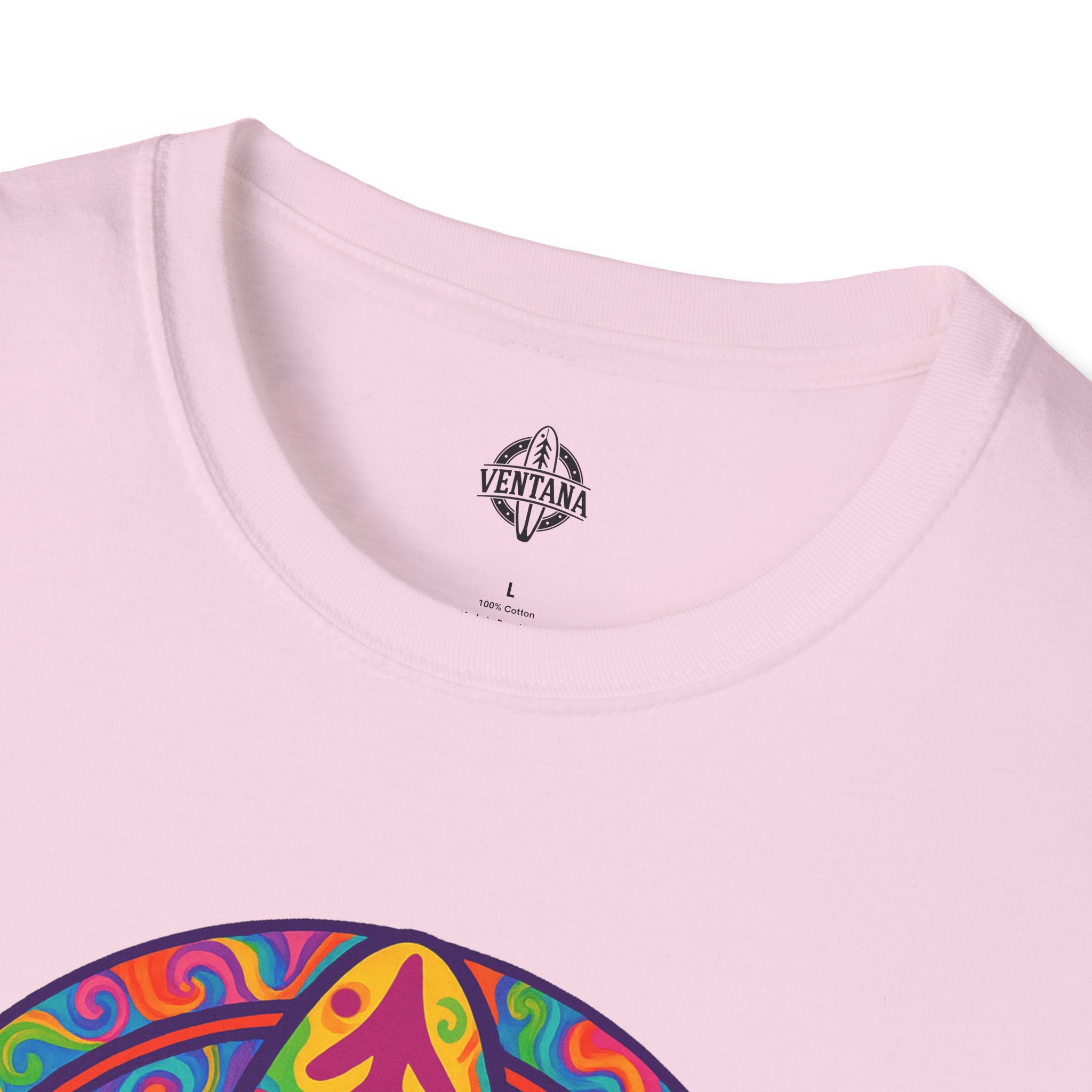 Ventana Psychedelic Treefish Logo - Soft Style U.S. Cotton T-Shirt