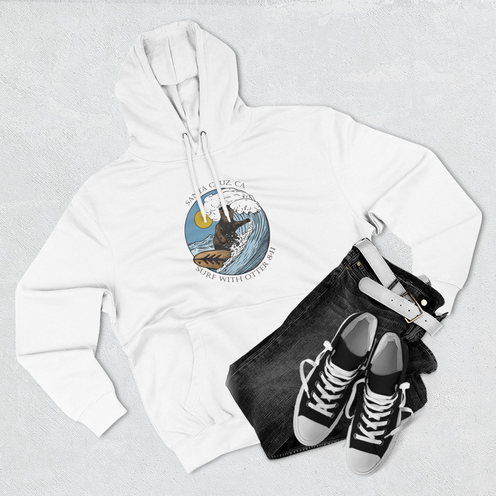 Surf with Otter 841 by Thiago Bianchini fleece hoodie image 12