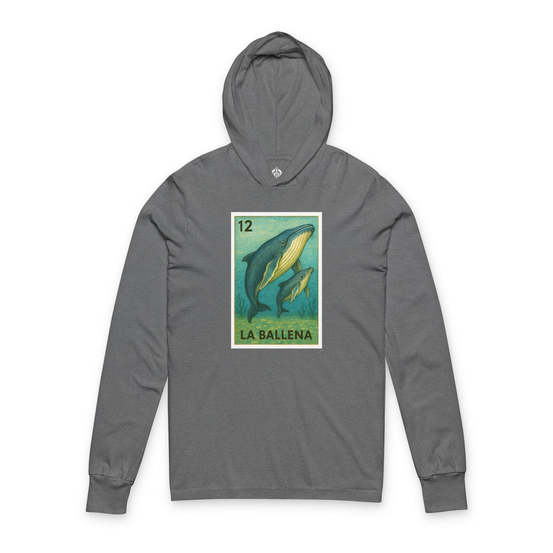 Whale Lotería Unisex - Cotton Hooded Long Sleeve Hooded T-Shirt (La Ballena)