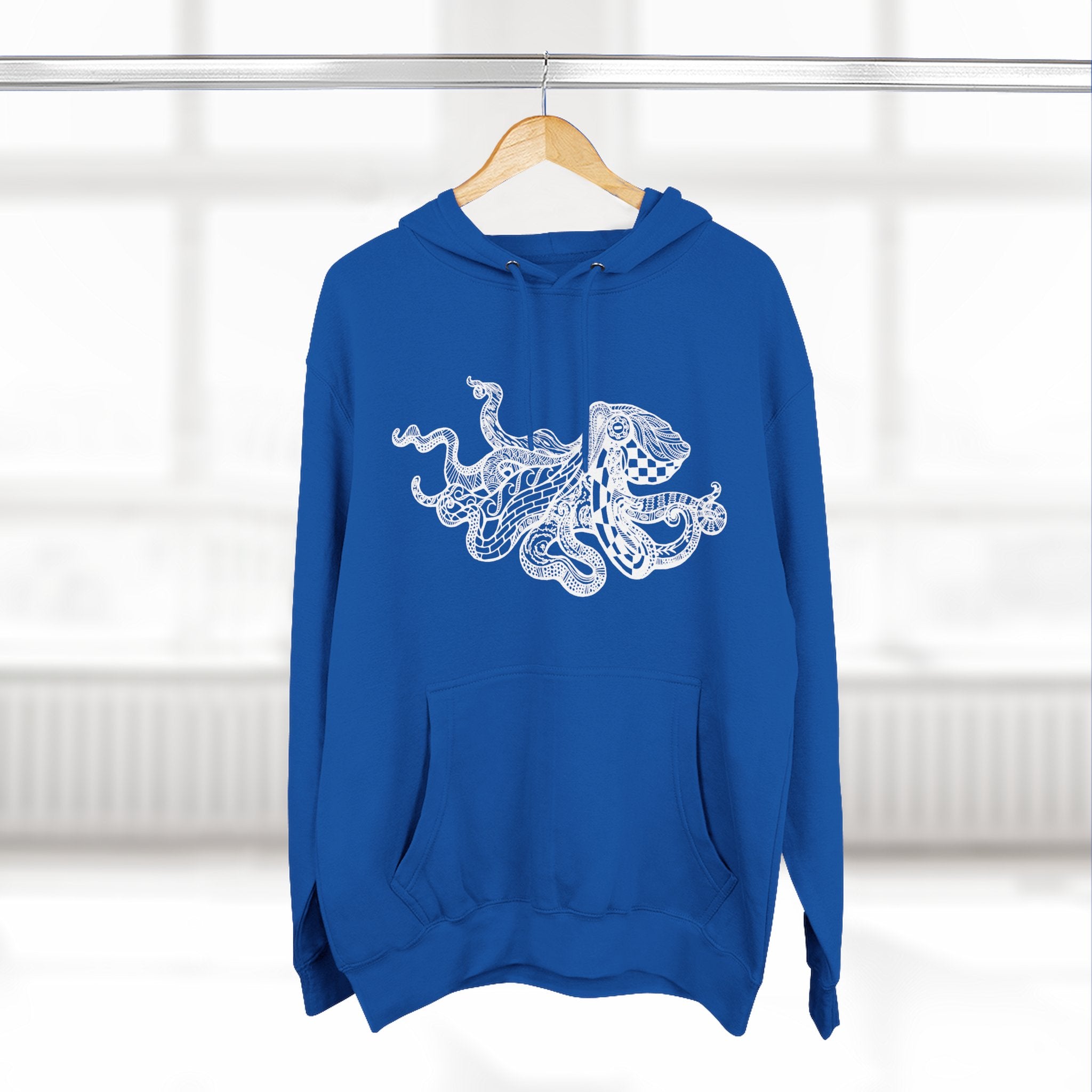 Ventangle Octopus Unisex - Pull-Over Cotton Blend Fleece Hoodie