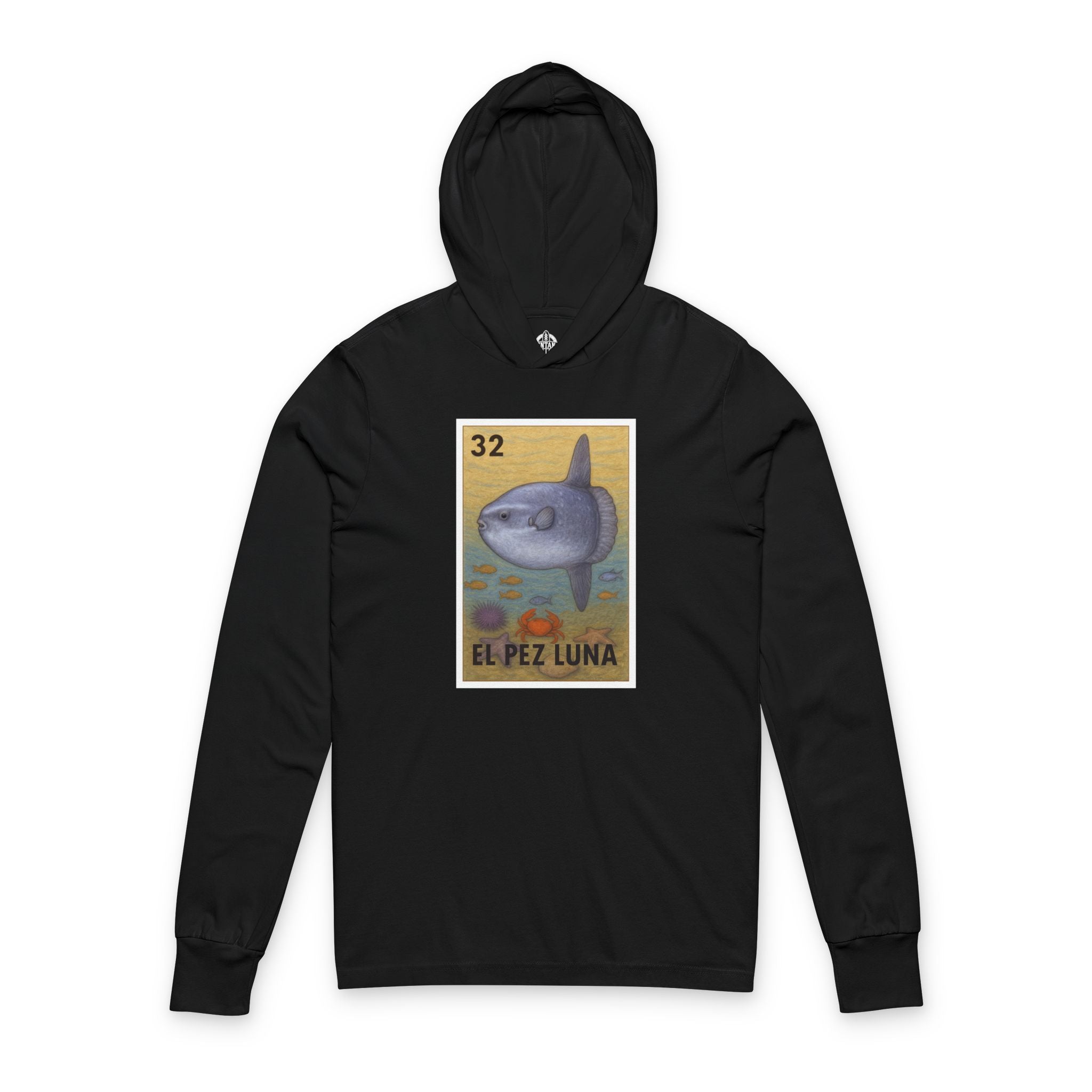 Sunfish Lotería cotton hooded long sleeve t-shirt image 4