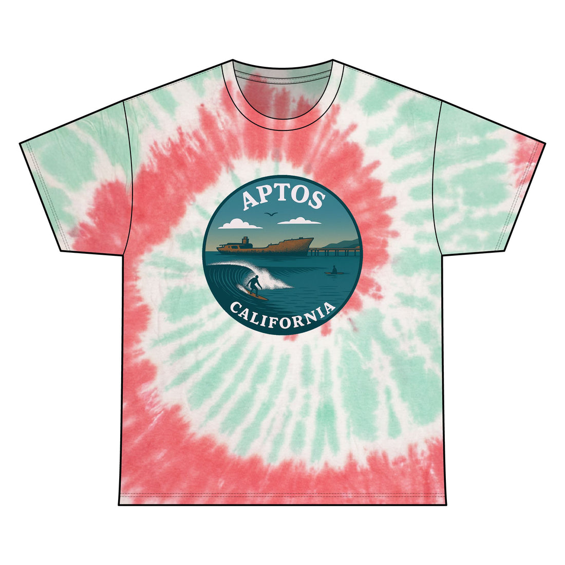 Aptos California Classic Unisex Tie Dye - 100% Cotton T-Shirt