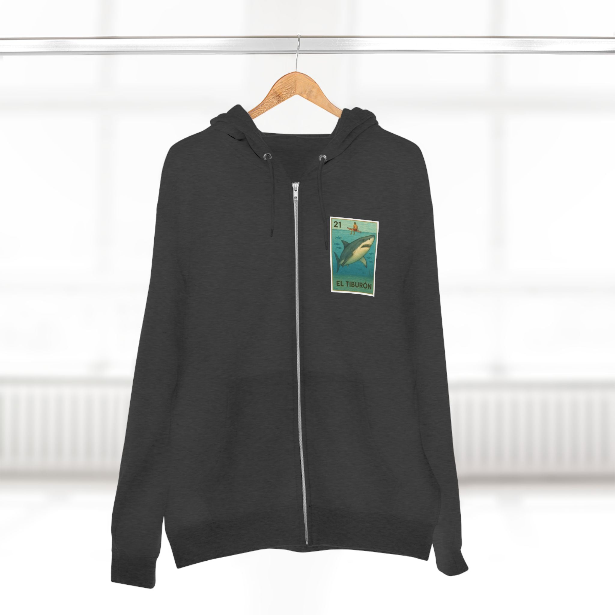 Shark Lotería zip fleece hoodie image 14