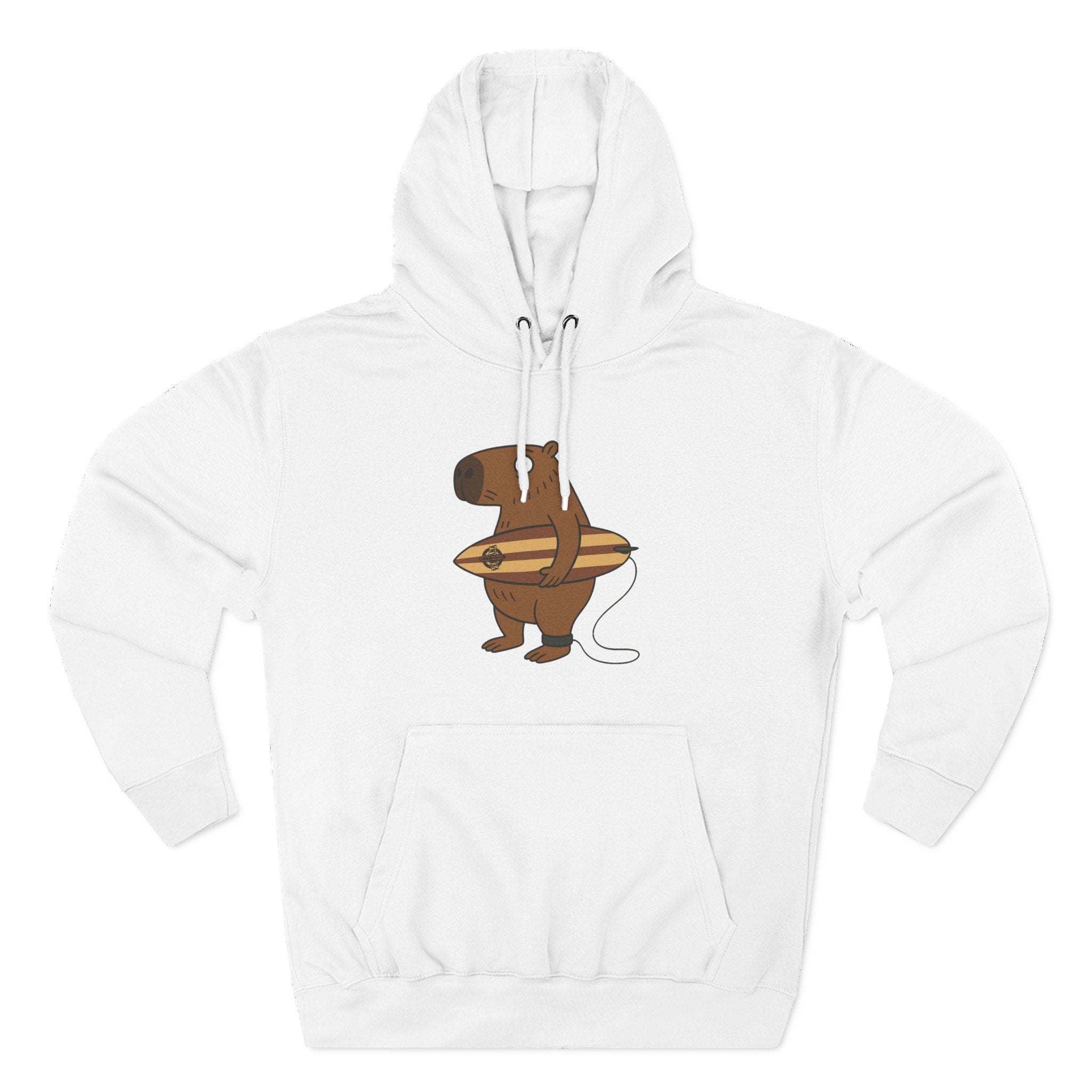 Capybara Surfer Unisex - Pull-Over Cotton Blend Fleece Hoodie