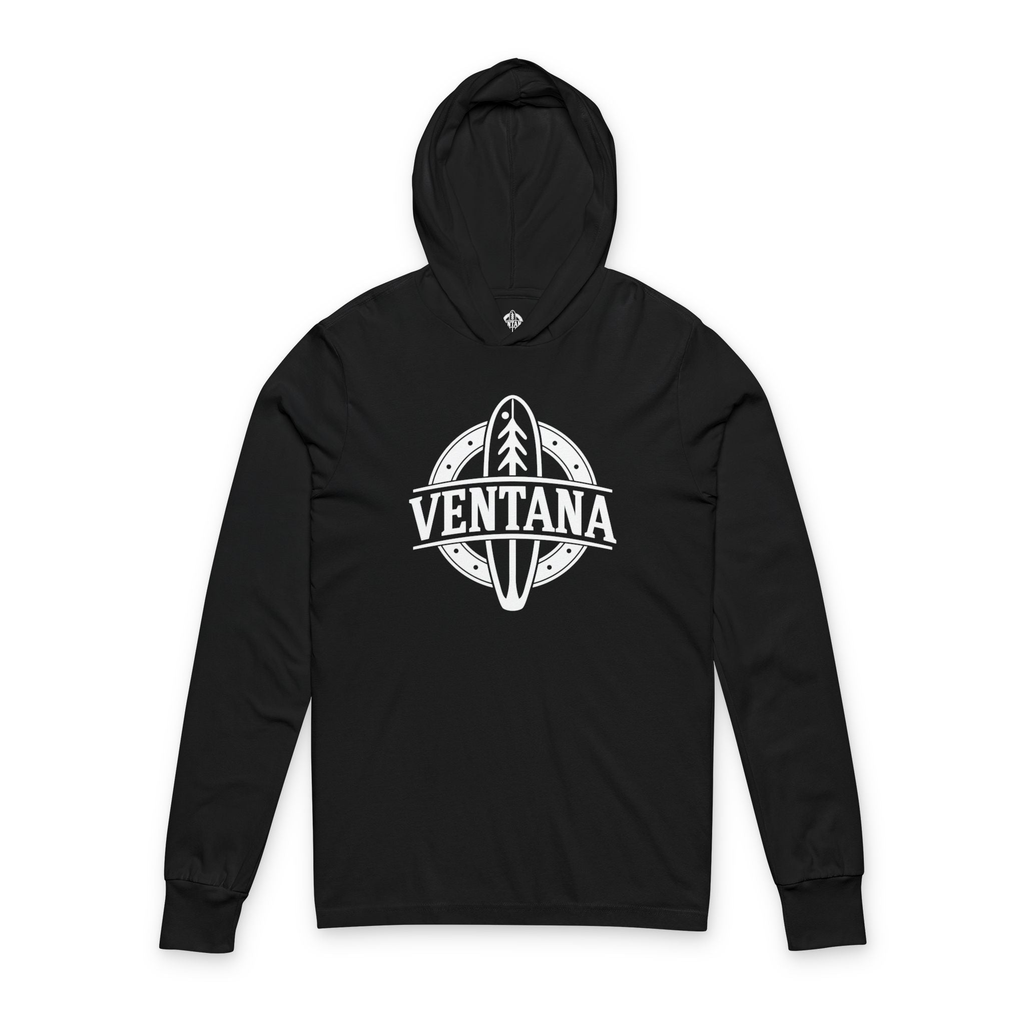 Ventana Treefish Logo Unisex - Cotton Long Sleeve Hooded T-Shirt