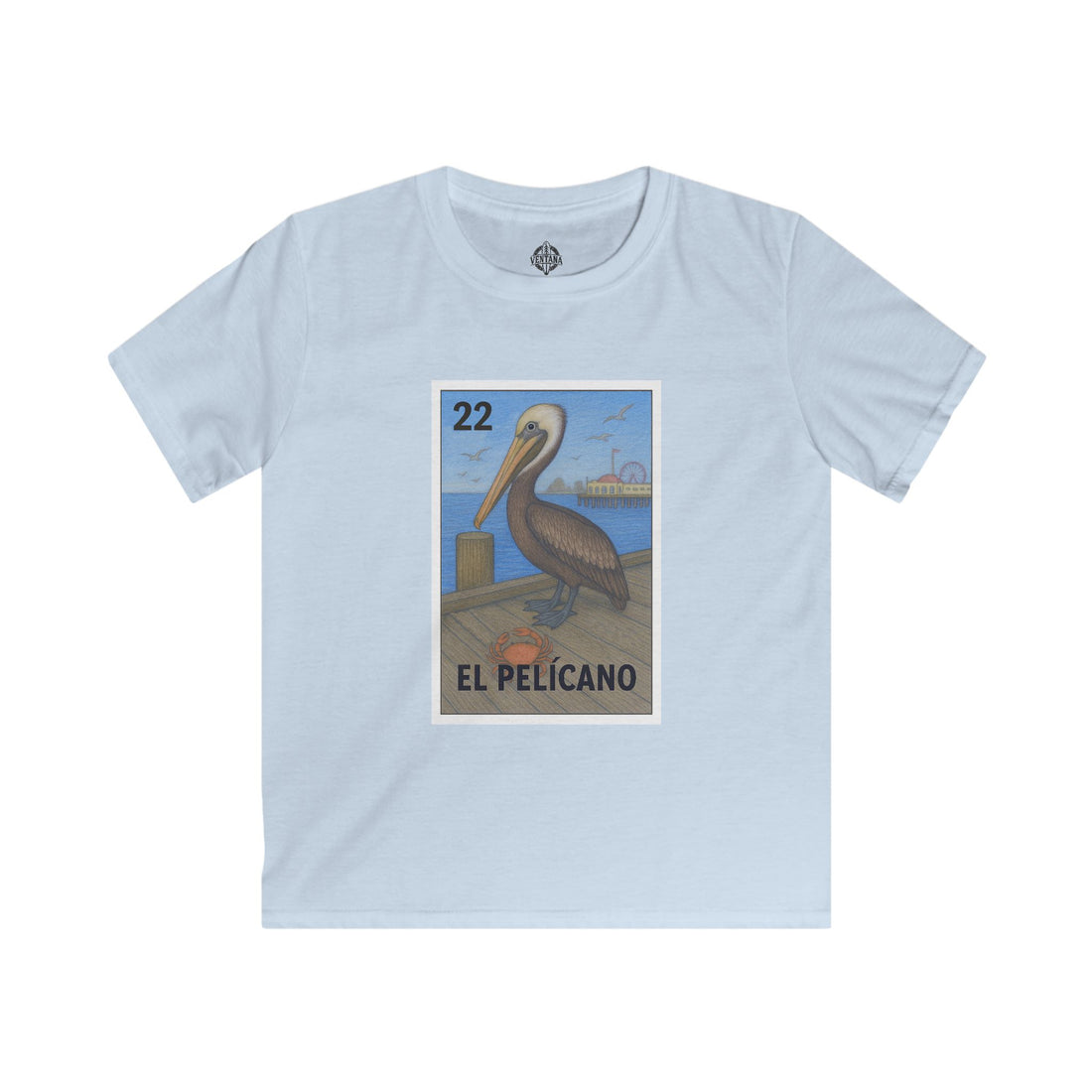 Pelican Lotería Kids - Soft Style U.S. Cotton T-Shirt (El Pelícano)