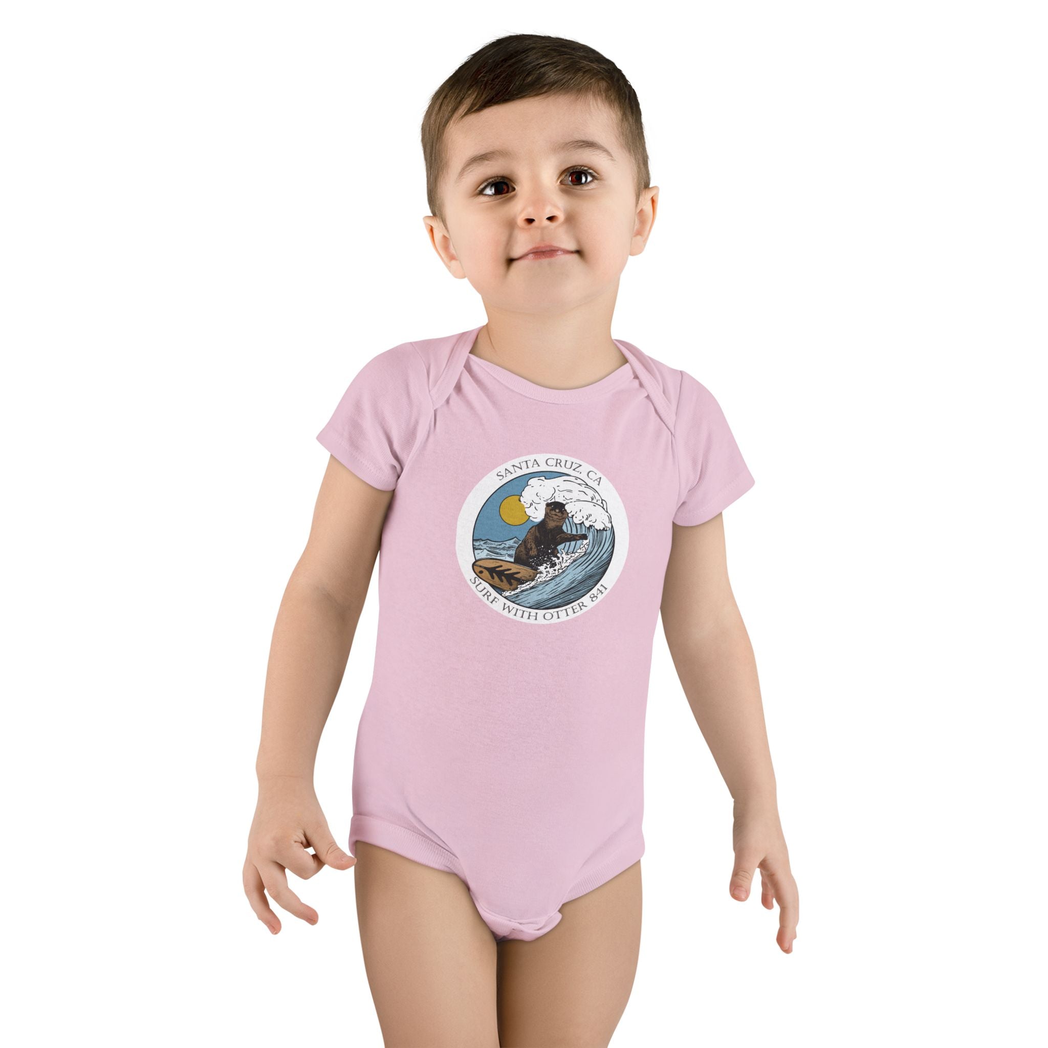 Surf with Otter 841 by Thiago Bianchini baby cotton onesie image 15