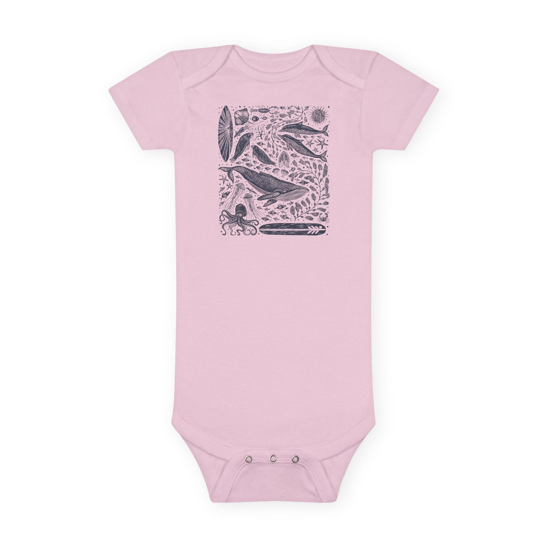 Ventana Marine Life by Lili Arnold baby cotton onesie image 2