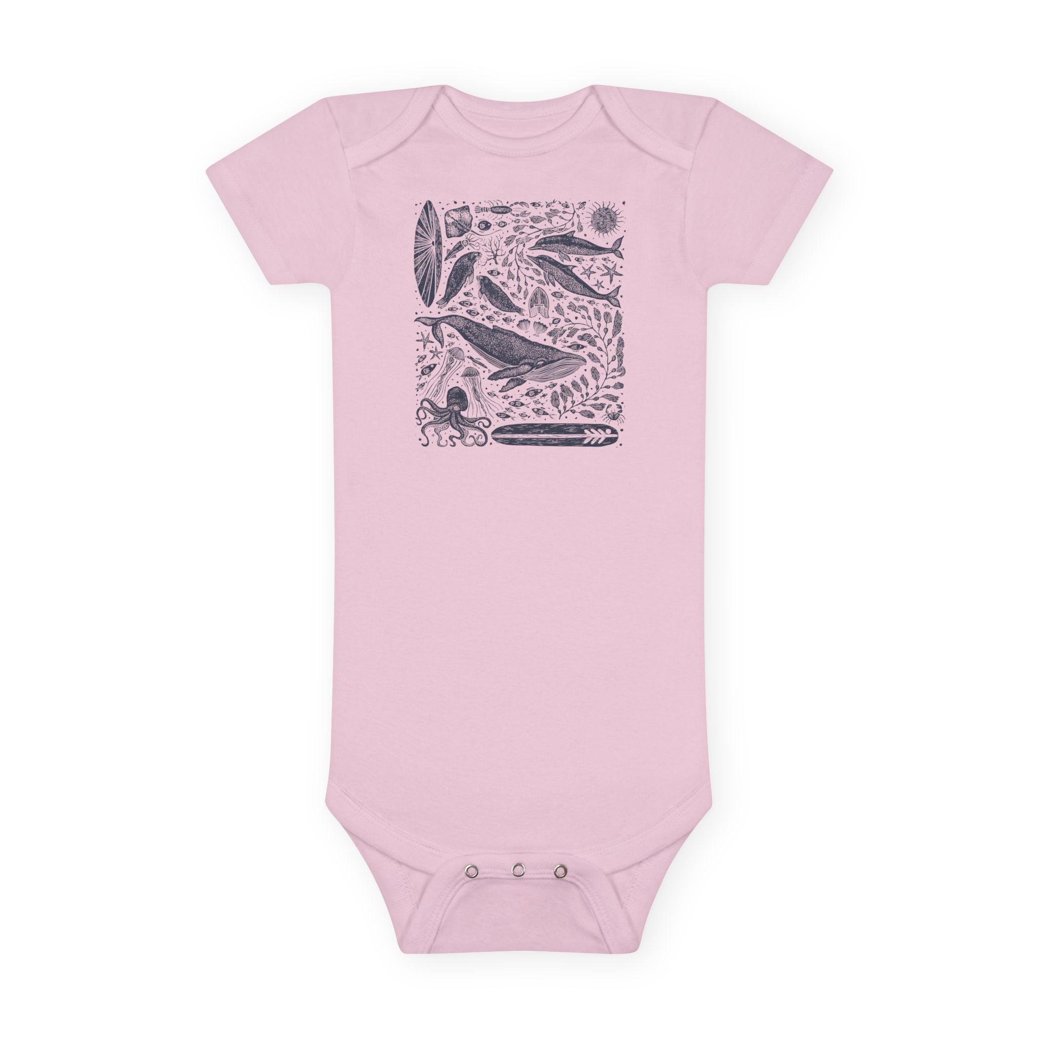 Ventana Marine Life by Lili Arnold baby cotton onesie image 2