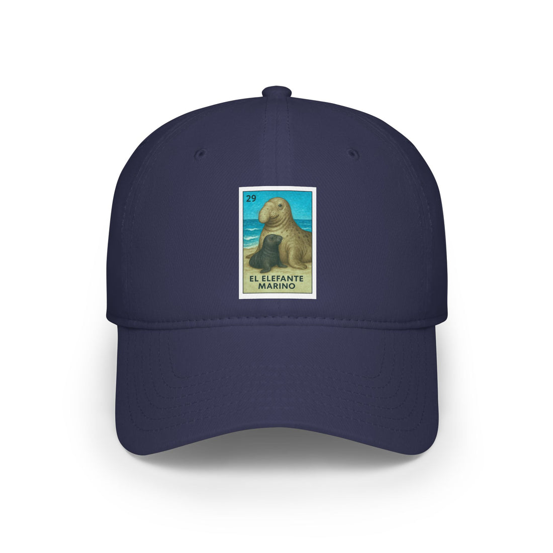 Elephant Seal Lotería Unisex - 100% Cotton Baseball Cap (El Elefante Marino)