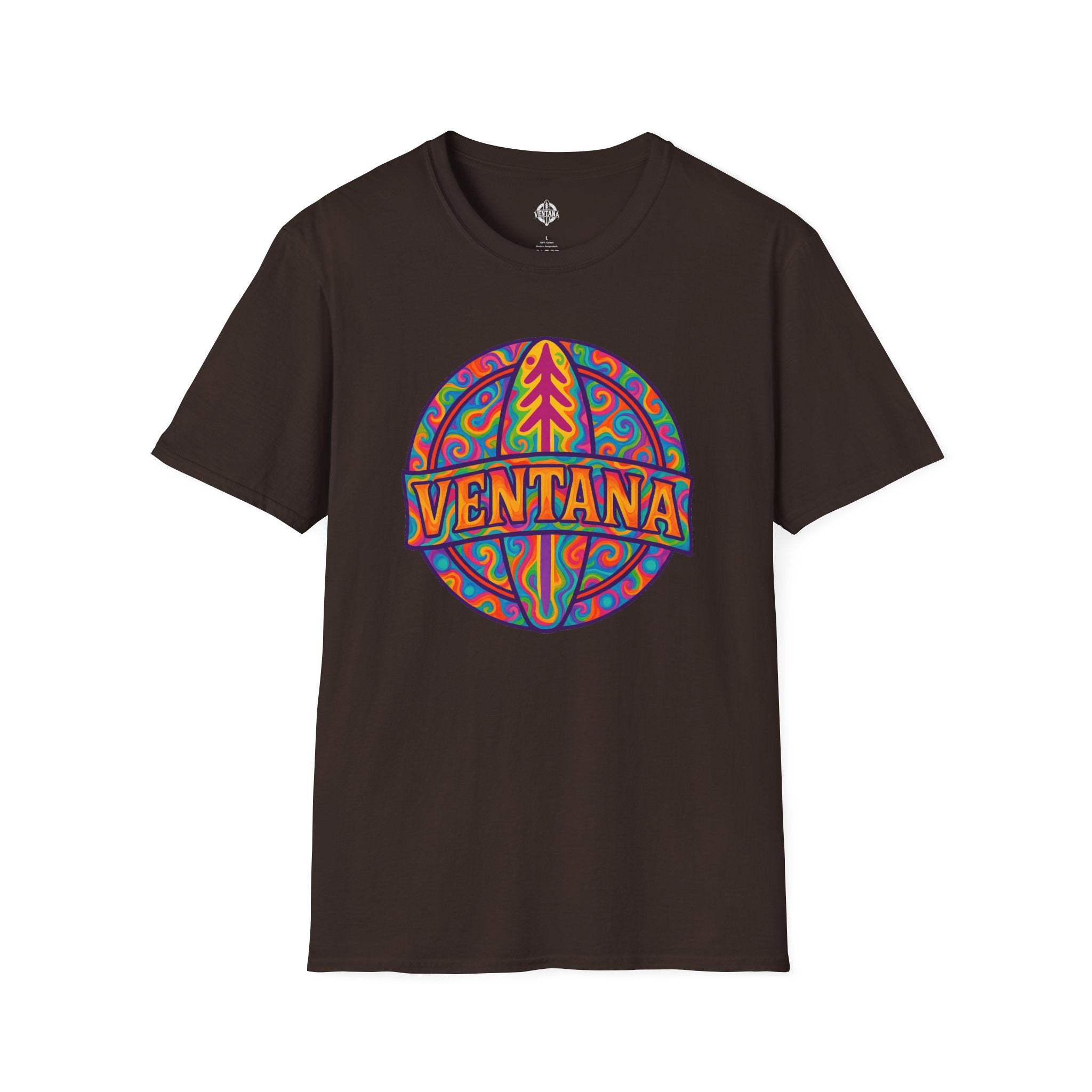 Ventana Psychedelic Treefish Logo - Soft Style U.S. Cotton T-Shirt