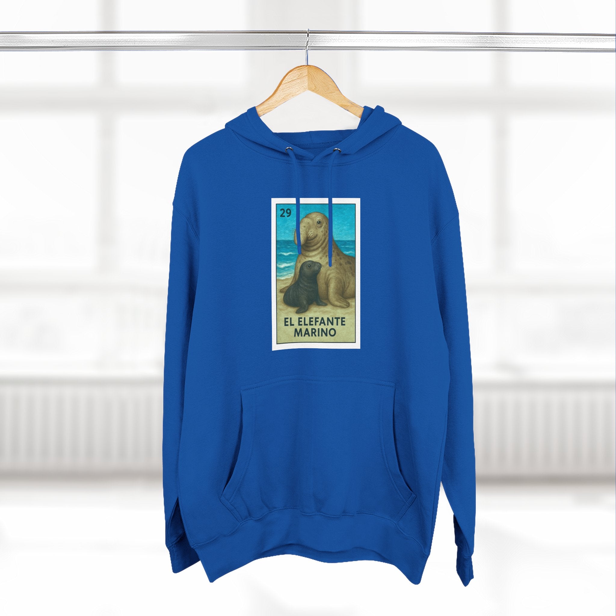 Elephant Seal Lotería Fleece Hoodie