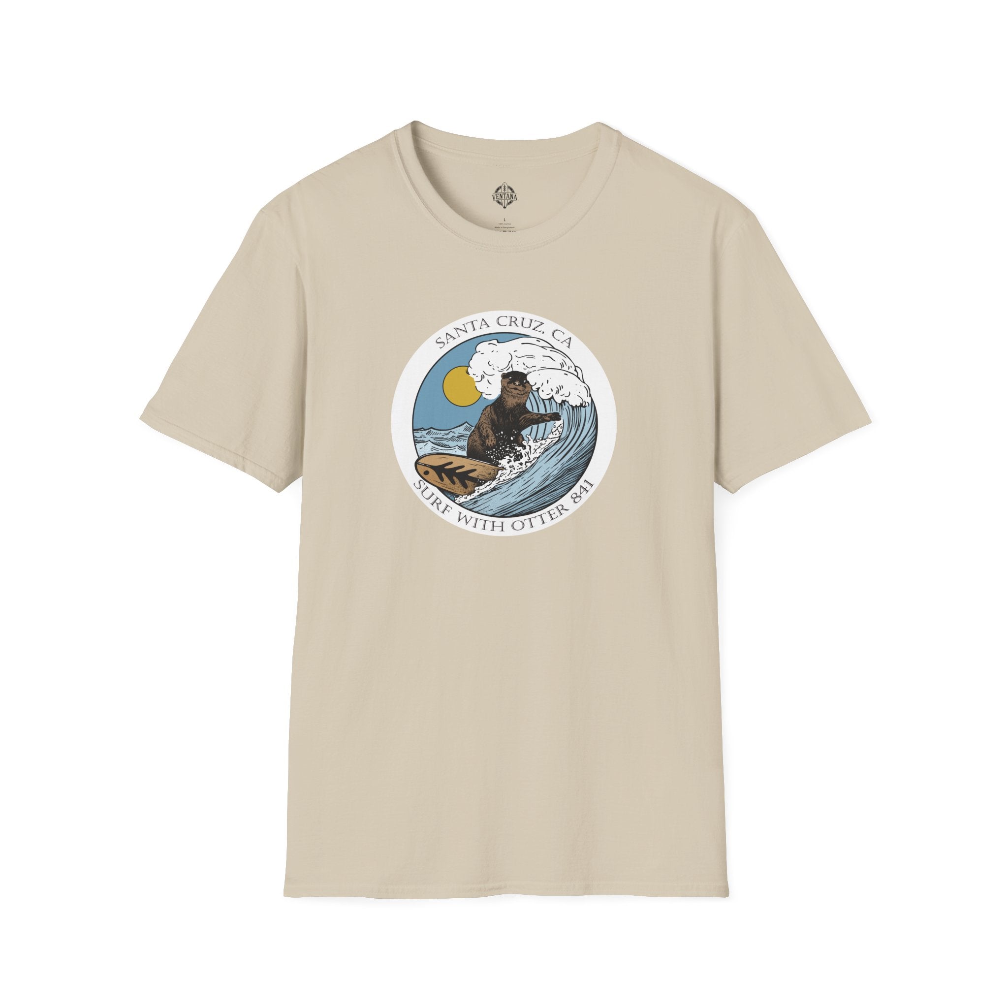 Surf with Otter 841 by Thiago Bianchini cotton t-shirt image 2