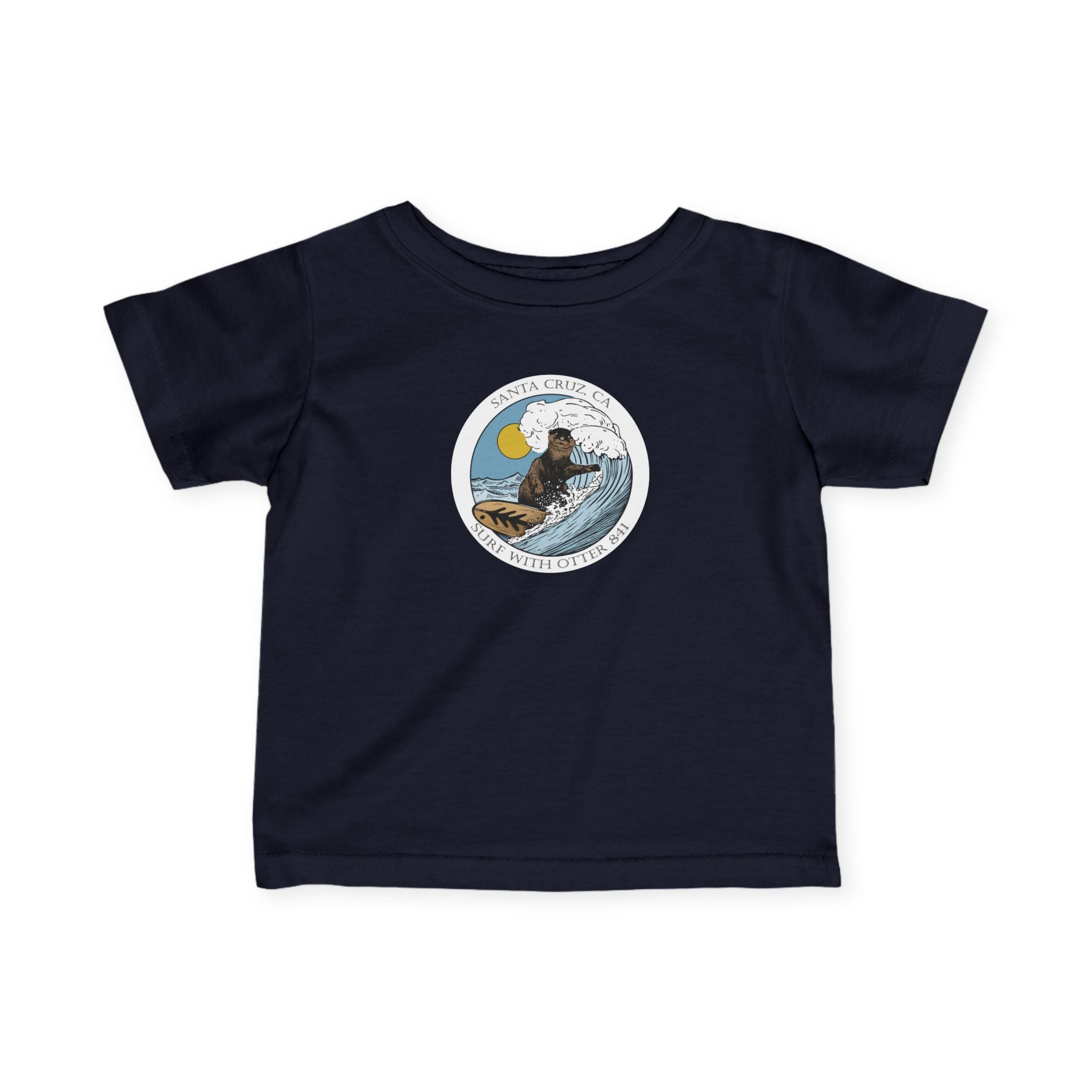 Surf with Otter 841 by Thiago Bianchini infant cotton t-shirt image 3
