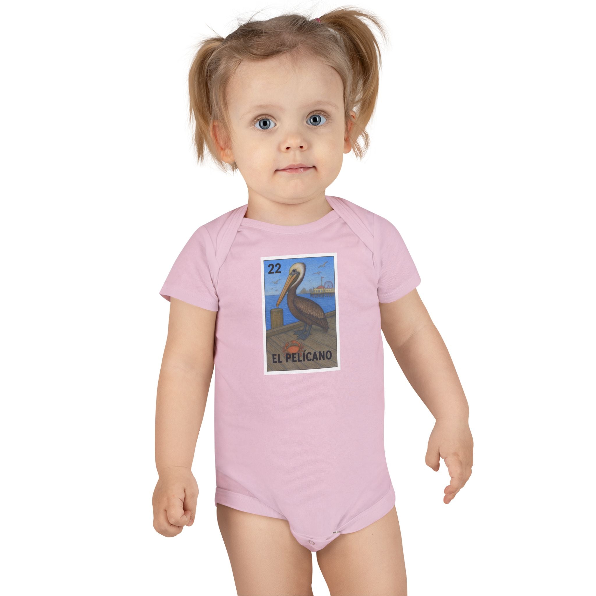 Pelican Lotería baby cotton onesie image 16