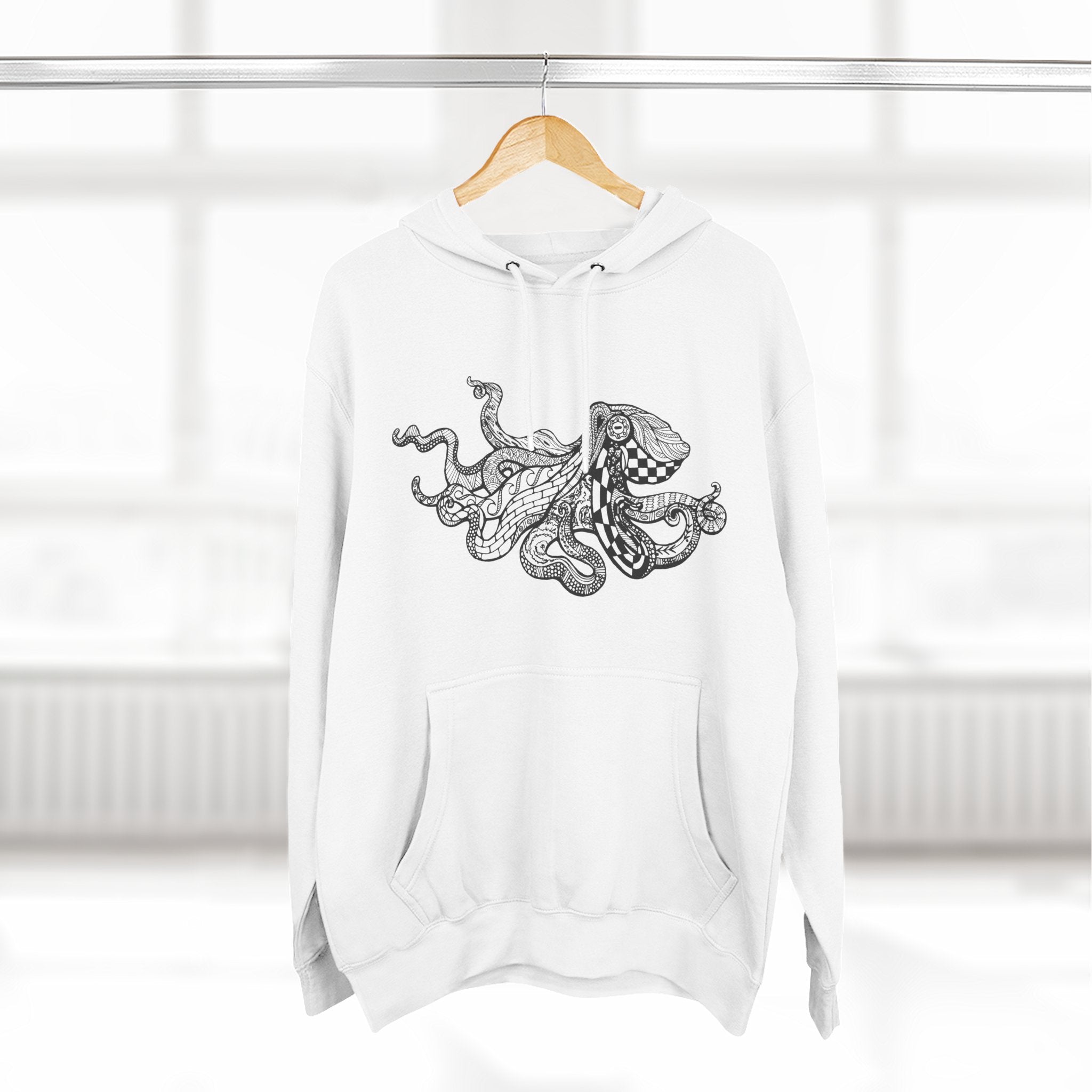 Ventangle Octopus Unisex - Pull-Over Cotton Blend Fleece Hoodie