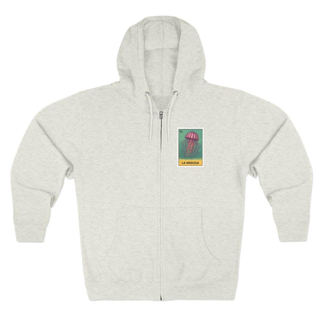Sea Jelly Lotería Unisex - Zip Cotton Blend Fleece Hoodie (La Medusa)
