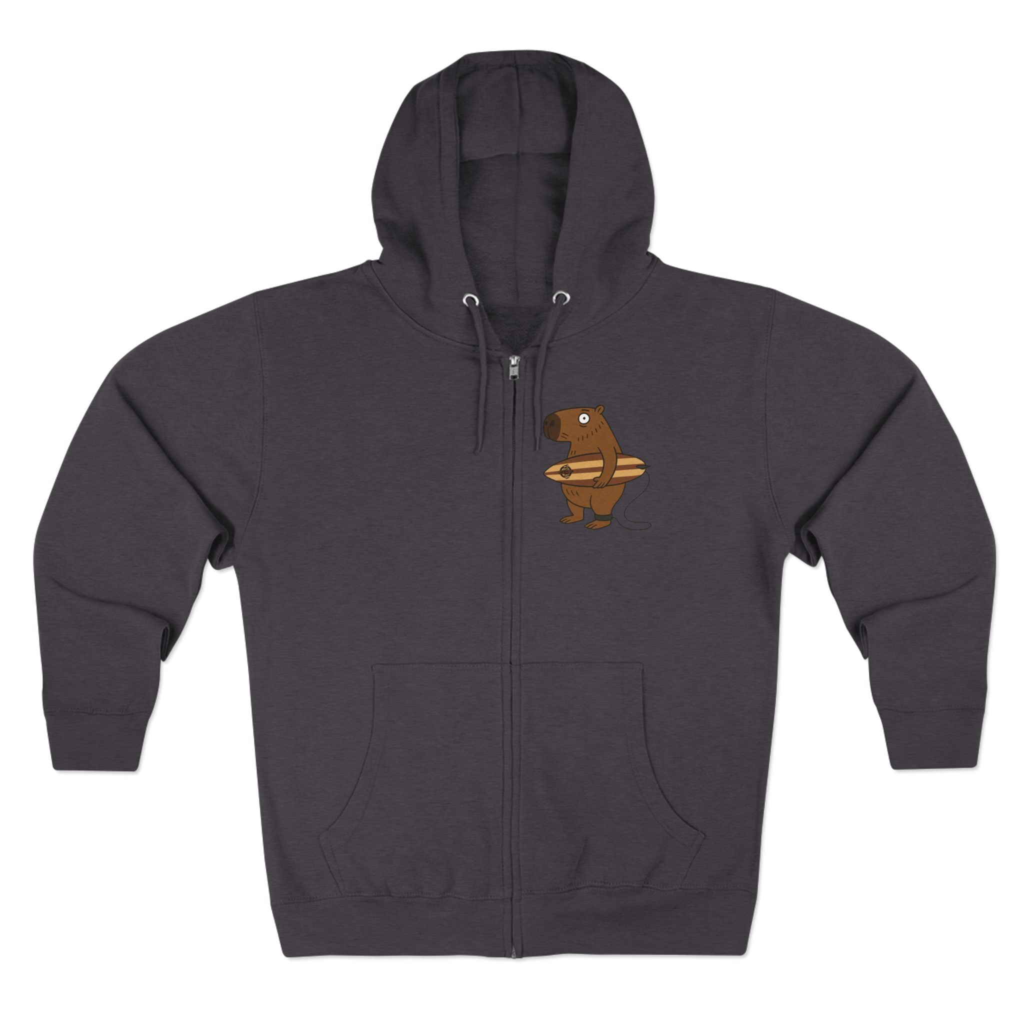 Capybara Surfer zip fleece hoodie image 3