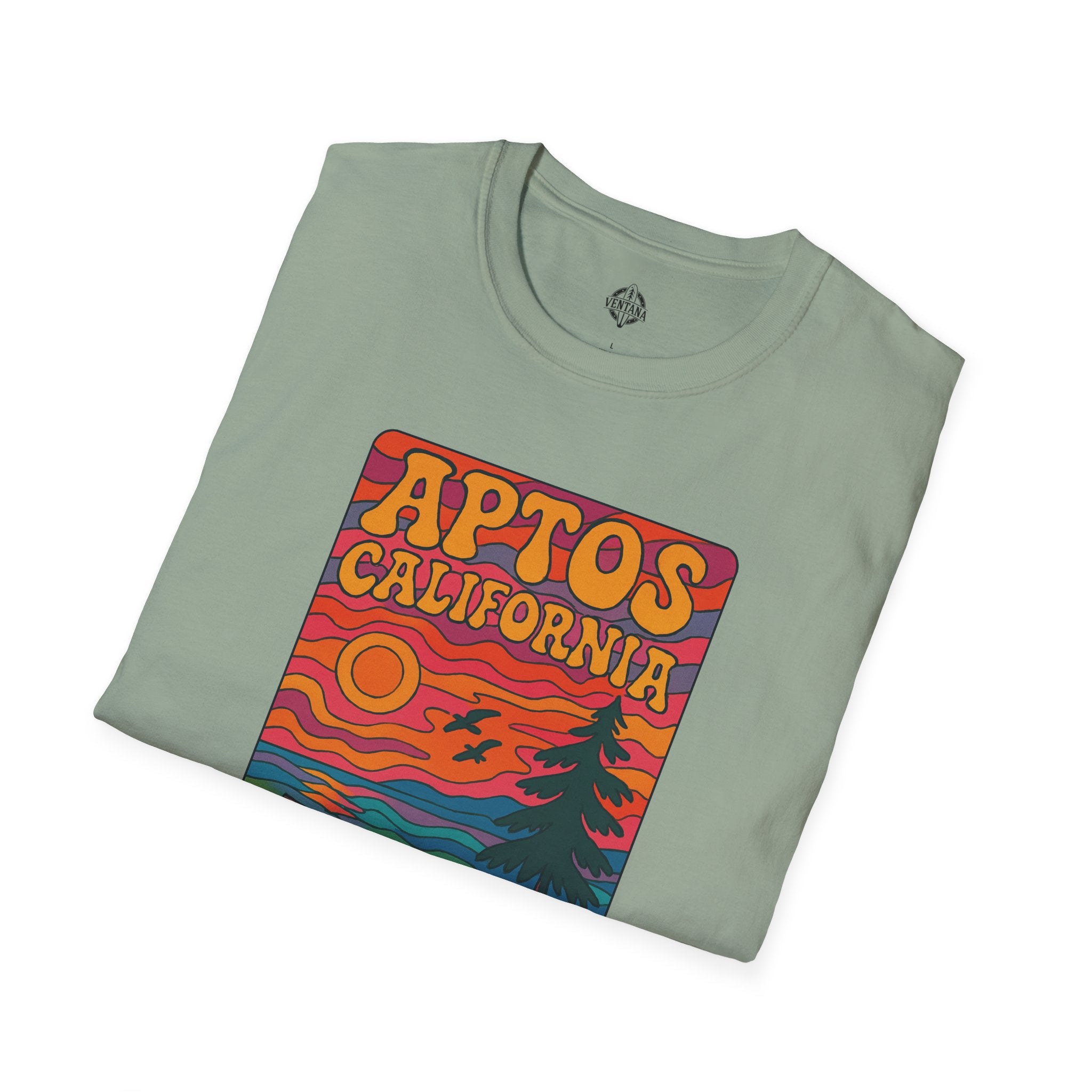 Aptos California Psychedelic Unisex - U.S. Cotton T-Shirt