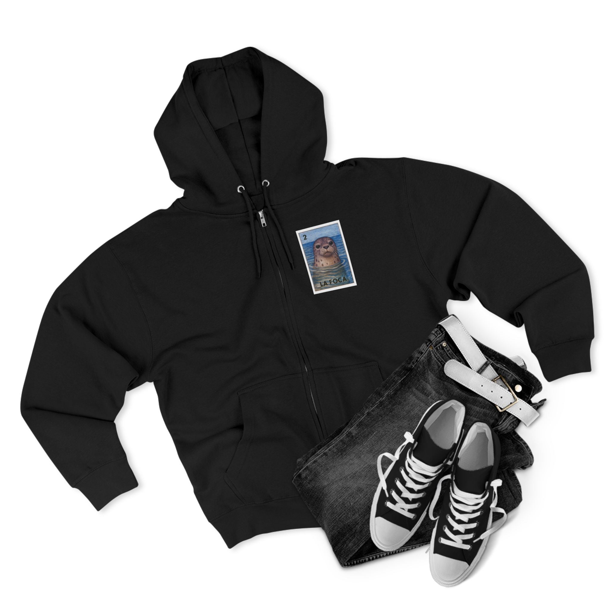 Seal Lotería zip fleece hoodie image 18
