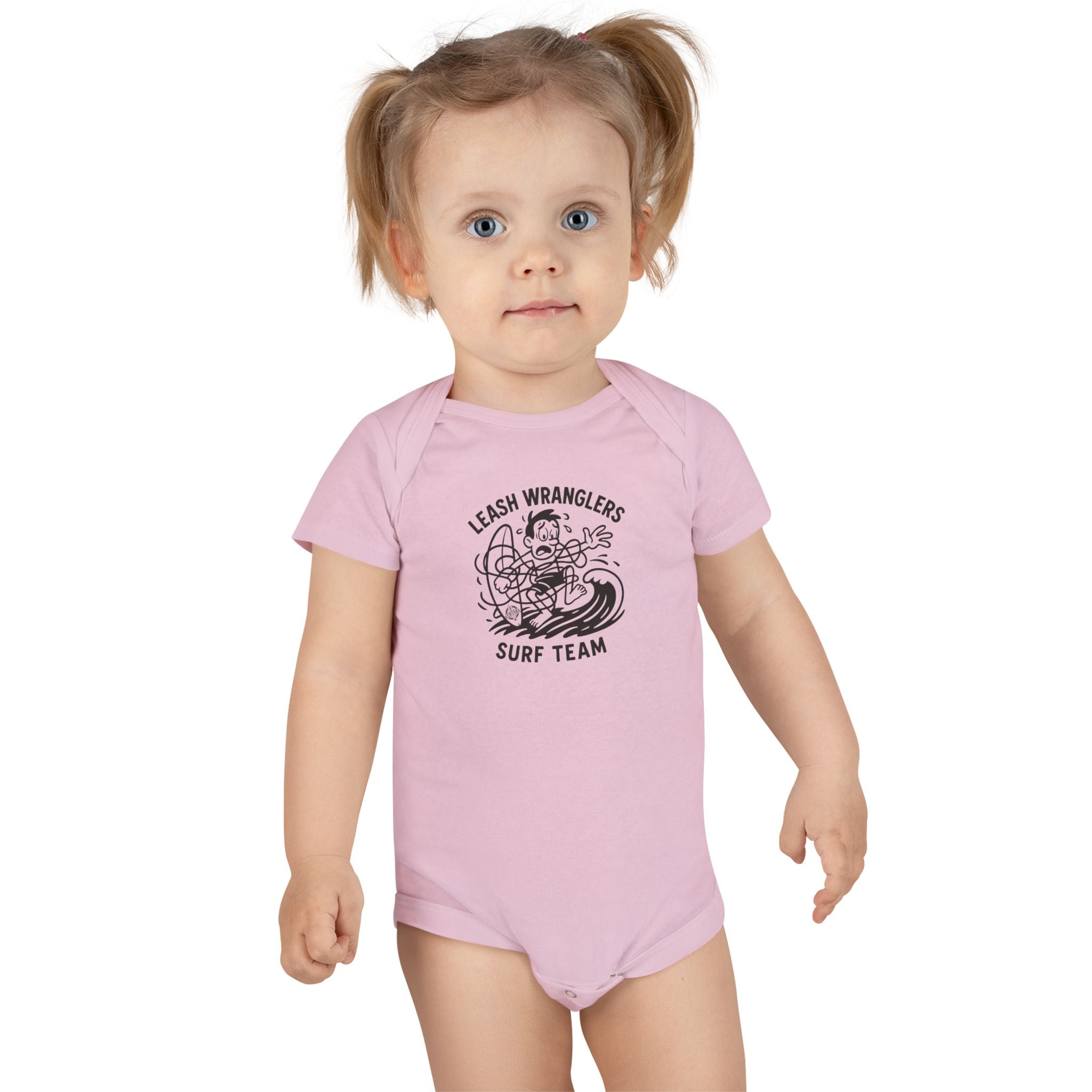 Leash Wranglers Surf Team - Baby Short Sleeve 100% Cotton Onesie