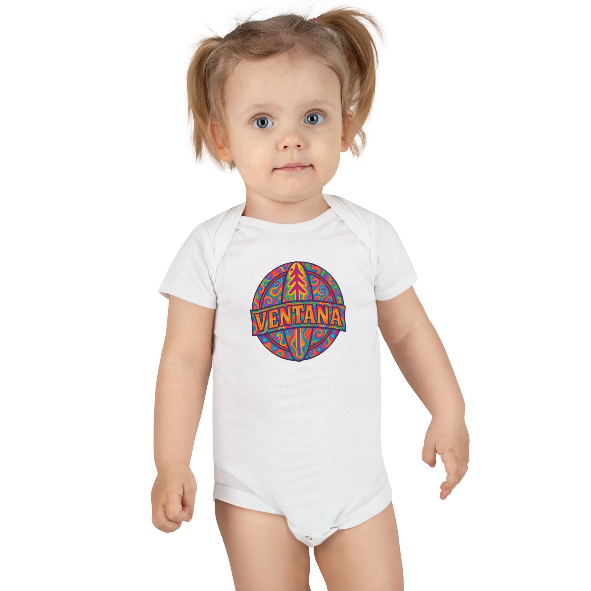 Ventana Psychedelic Treefish Logo baby cotton onesie image 7
