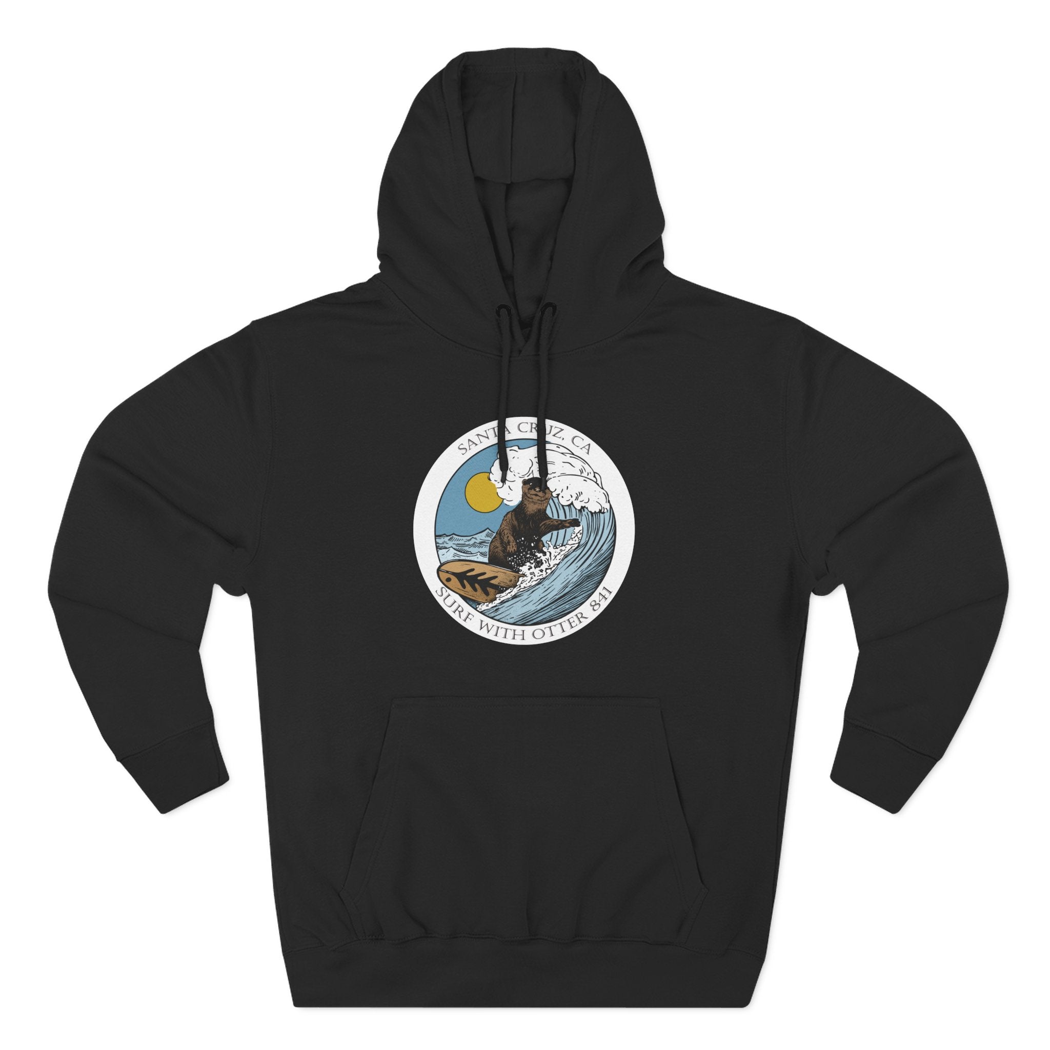 Surf with Otter 841 by Thiago Bianchini fleece hoodie image 6