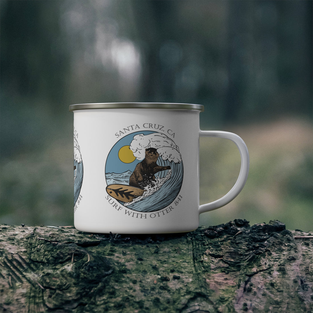 Surf with Otter 841 by Thiago Bianchini Camping Mug (12oz - small)