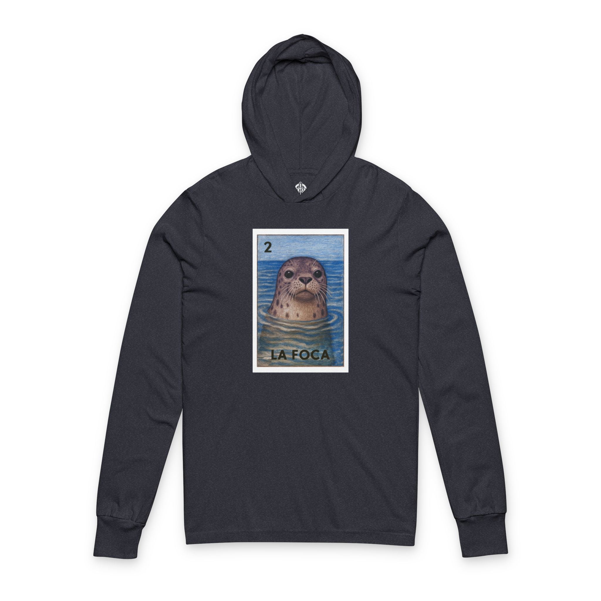 Seal Lotería cotton hooded long sleeve t-shirt image 1