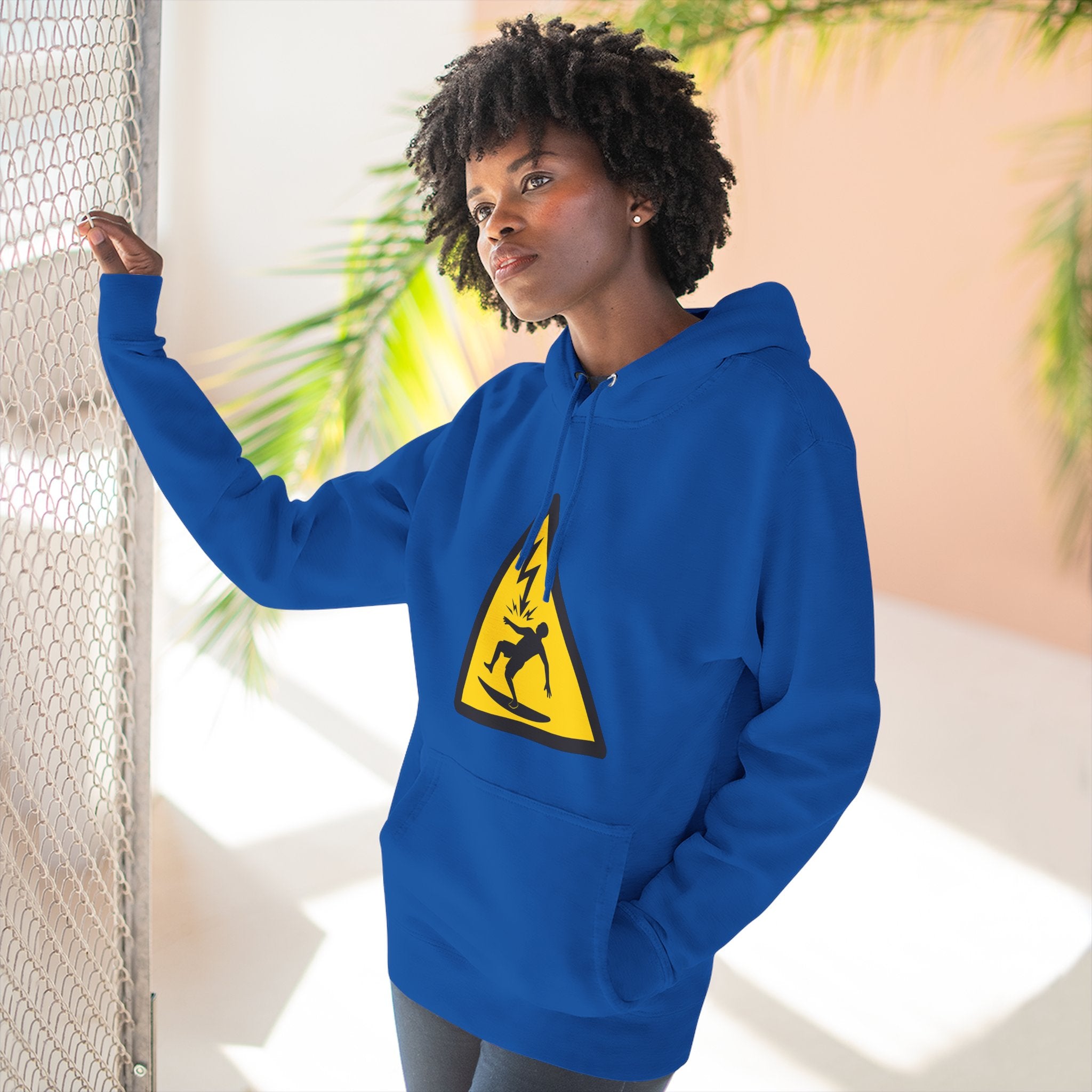 Electric Surfer Unisex - Pull-Over Cotton Blend Fleece Hoodie