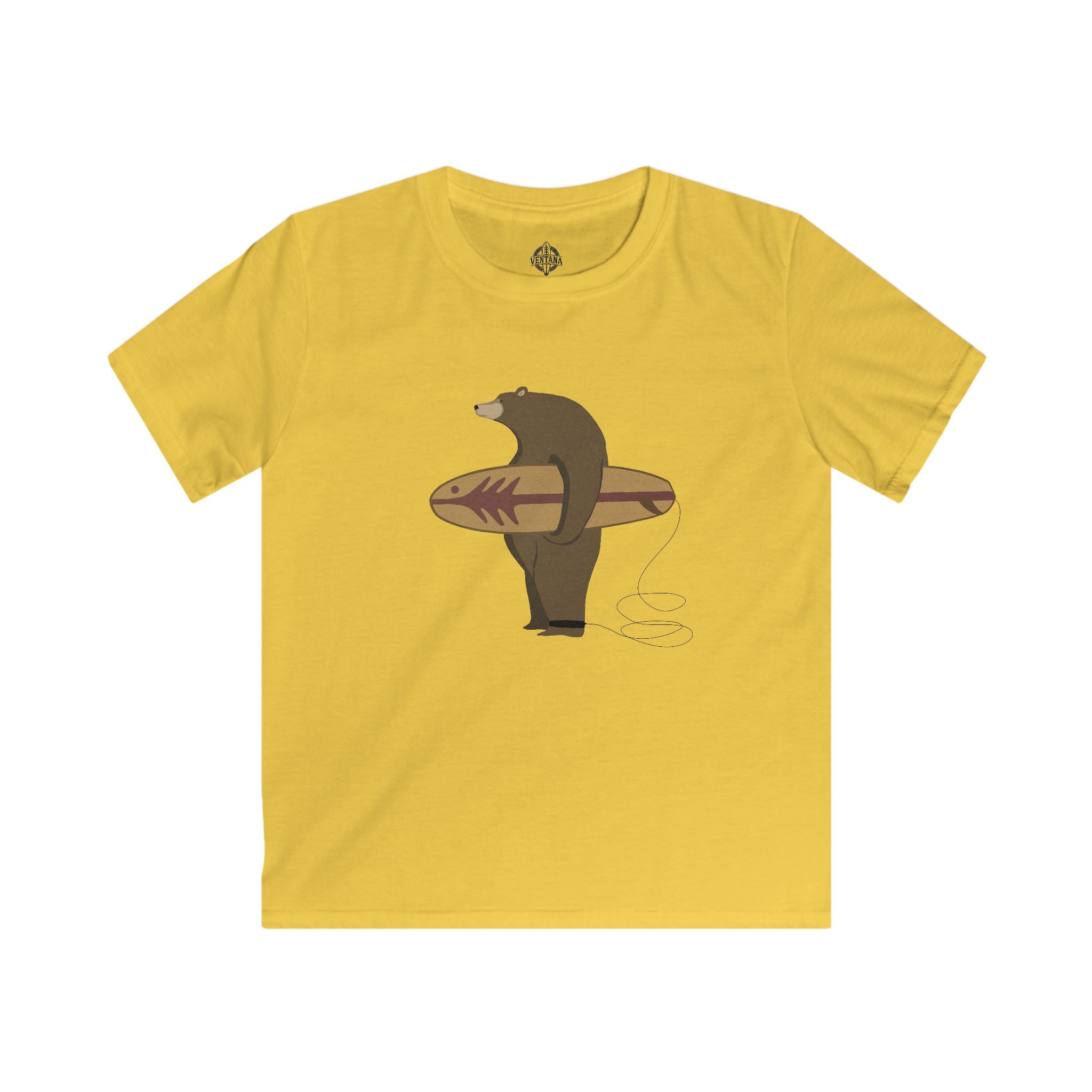 Surfing Grizzly Bear by Fabian Lavater cotton t-shirt image 6