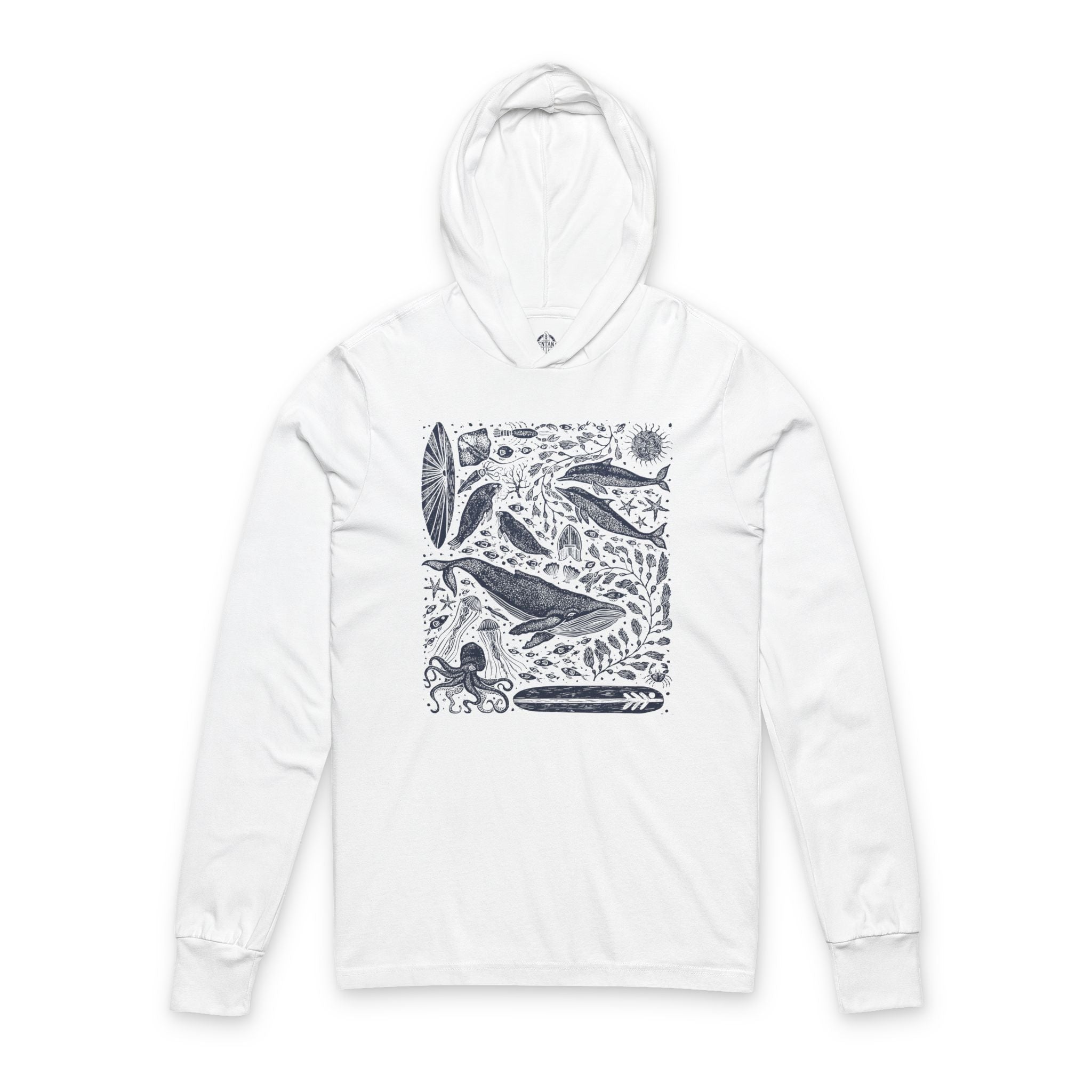 Ventana Marine Life by Lili Arnold cotton hooded long sleeve t-shirt image 3