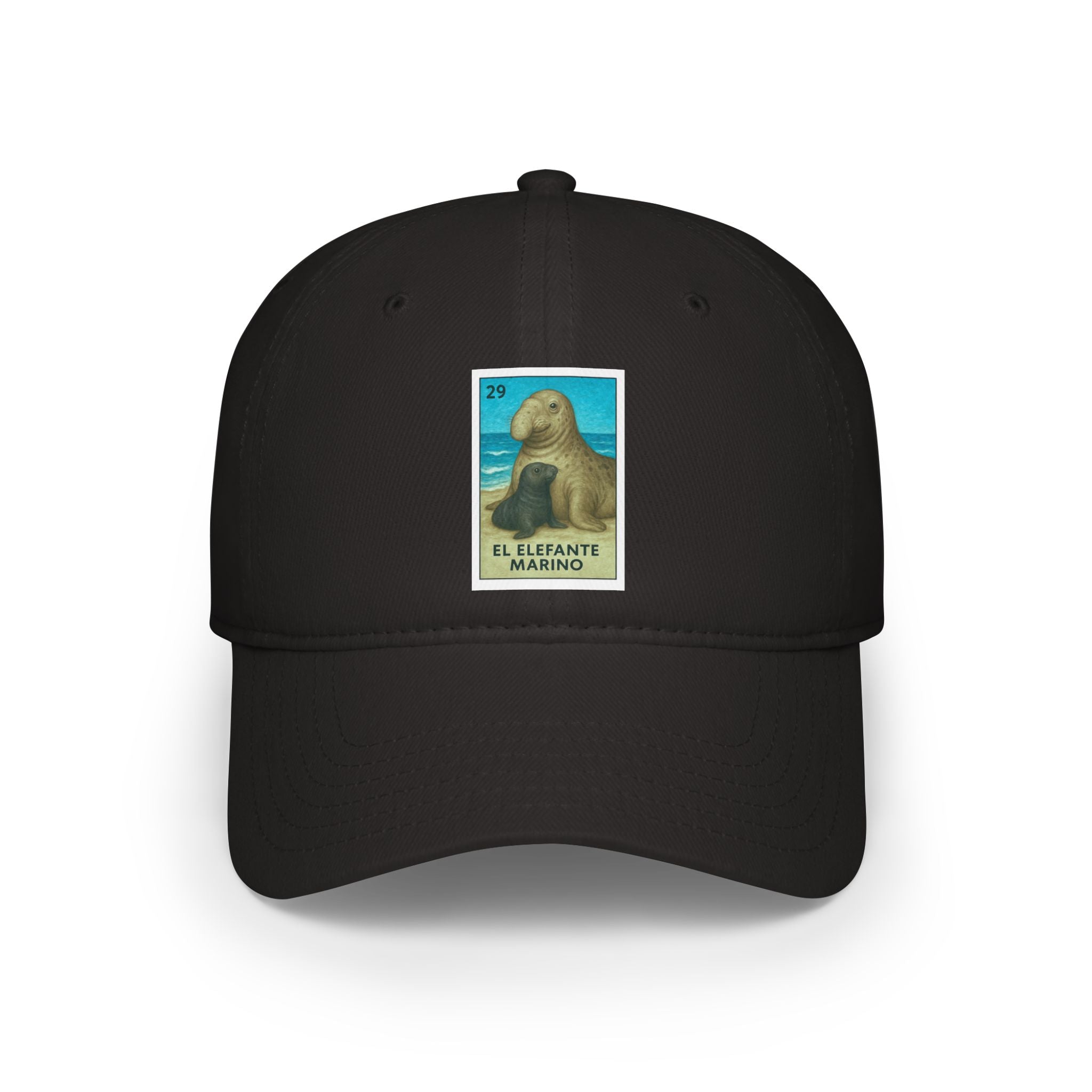 Elephant Seal Lotería Unisex - 100% Cotton Baseball Cap (El Elefante Marino)