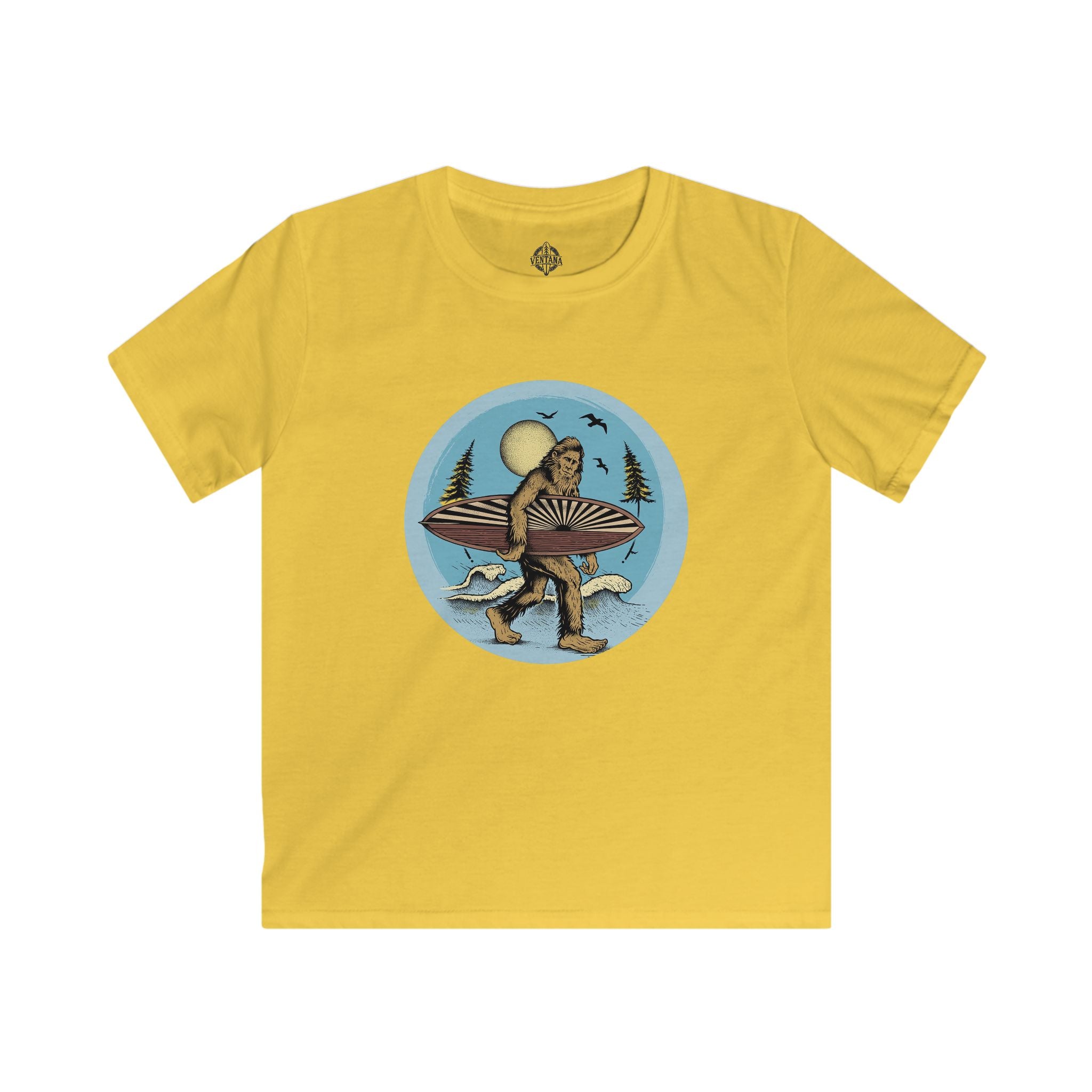 Ventana Surfsquatch by Thiago Bianchini kids soft style t-shirt image 7