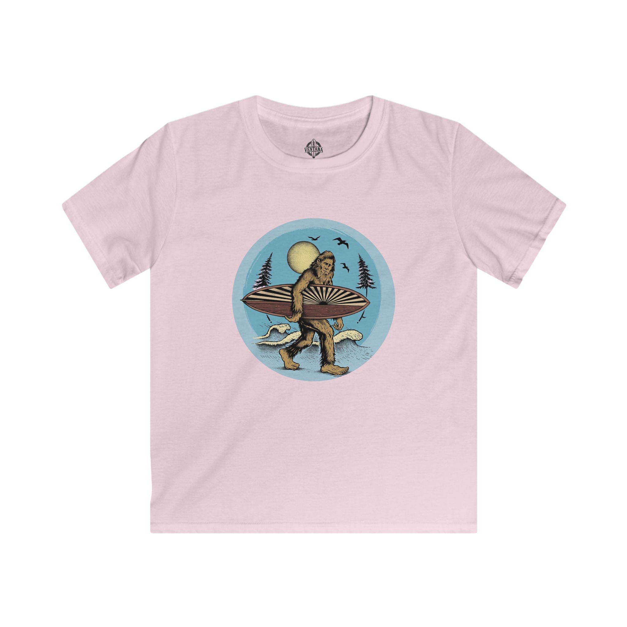 Ventana Surfsquatch by Thiago Bianchini kids soft style t-shirt image 3
