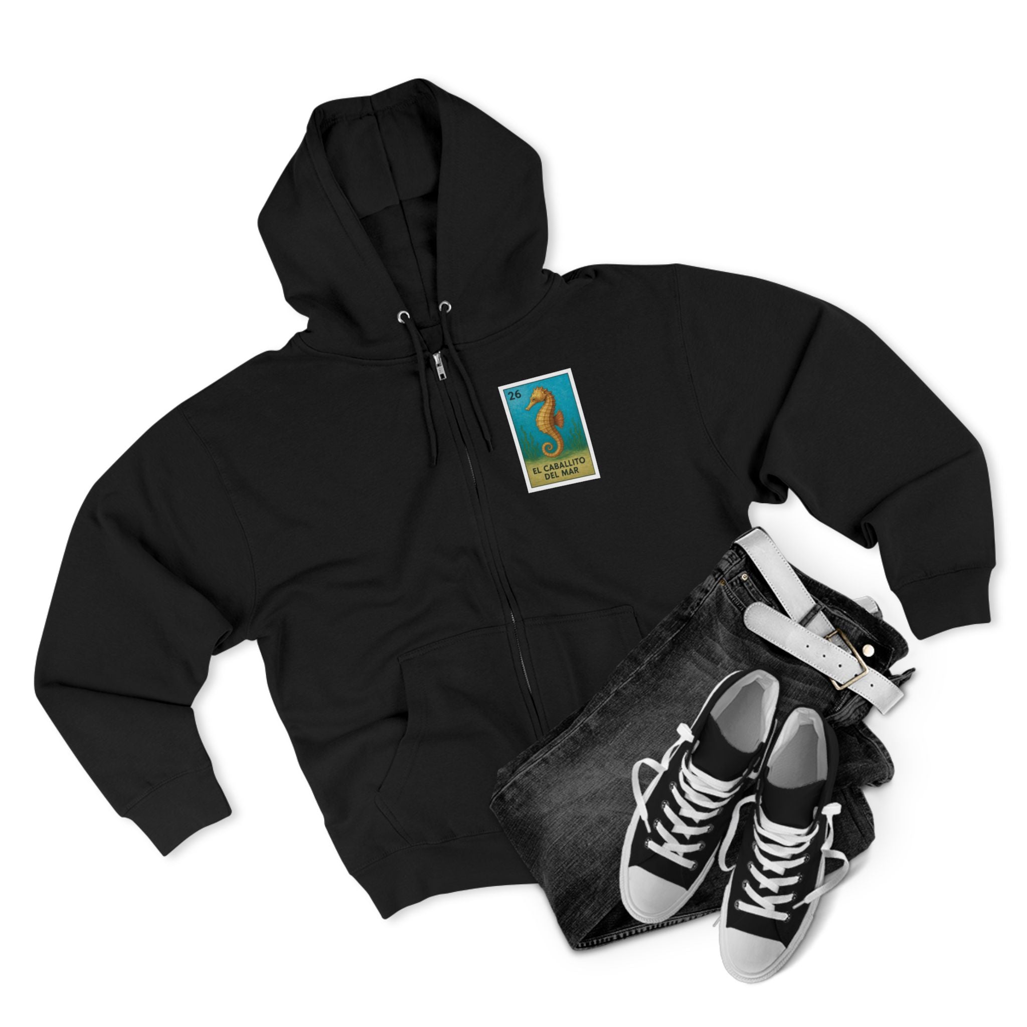 Seahorse Lotería zip fleece hoodie image 18