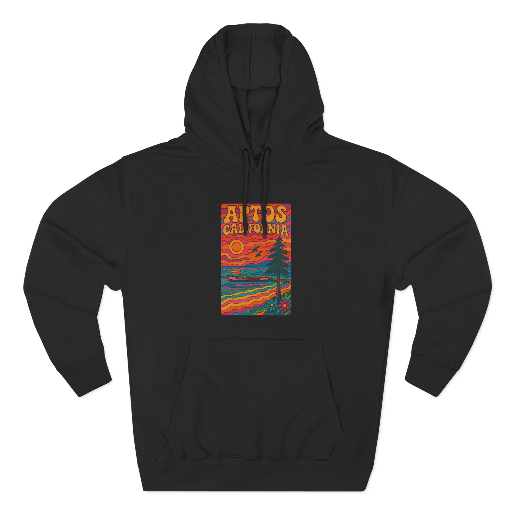 Aptos California Psychedelic Unisex - Pull-Over Cotton Blend Fleece Hoodie