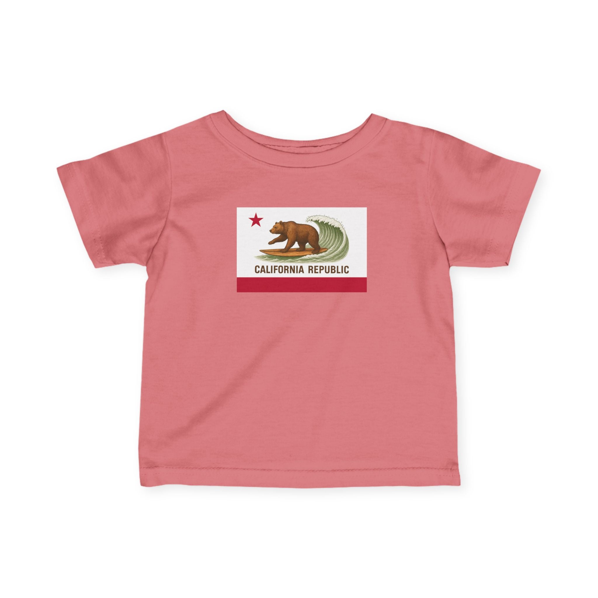 California Surfing Bear Flag - Infant 100% Cotton T-Shirt