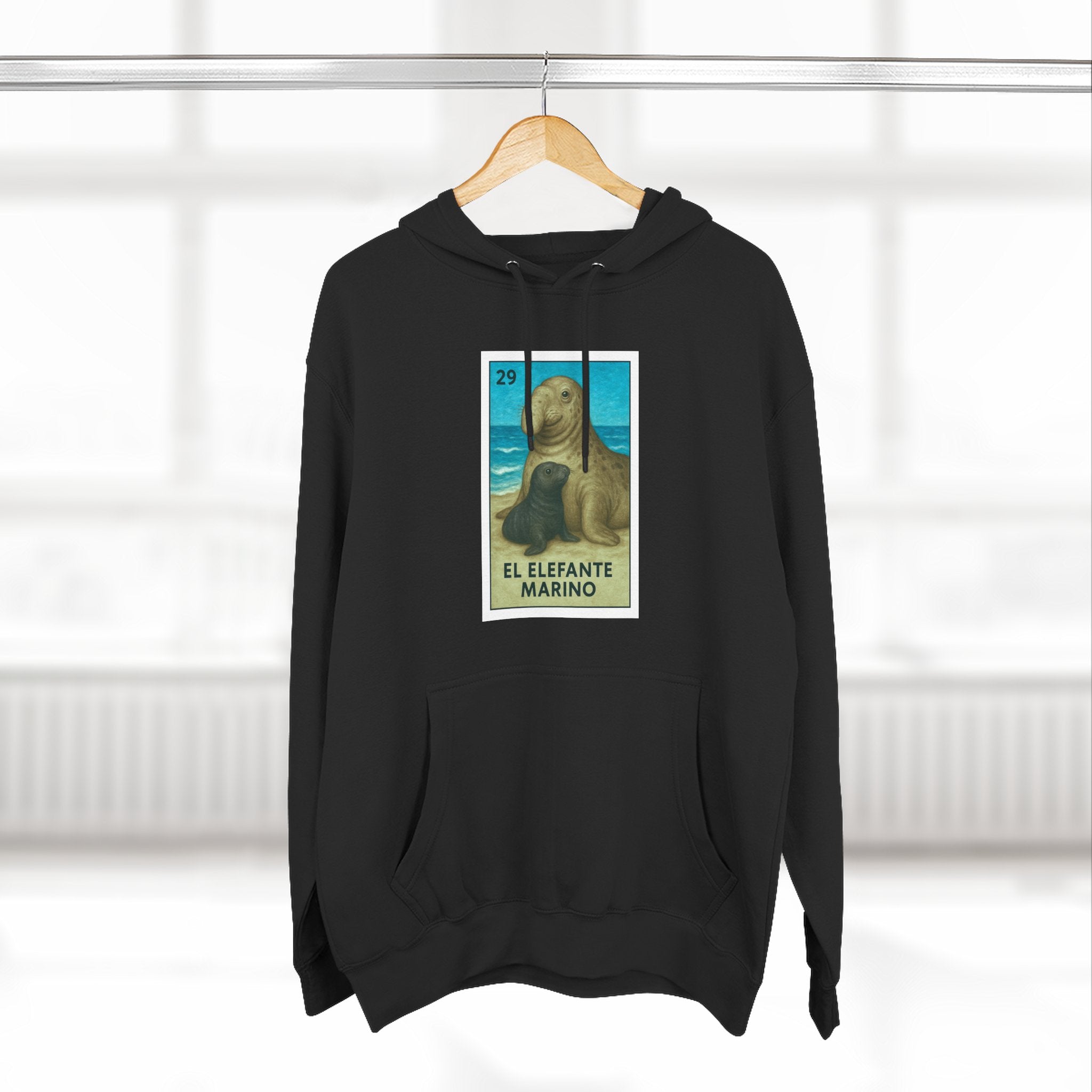 Elephant Seal Lotería Fleece Hoodie
