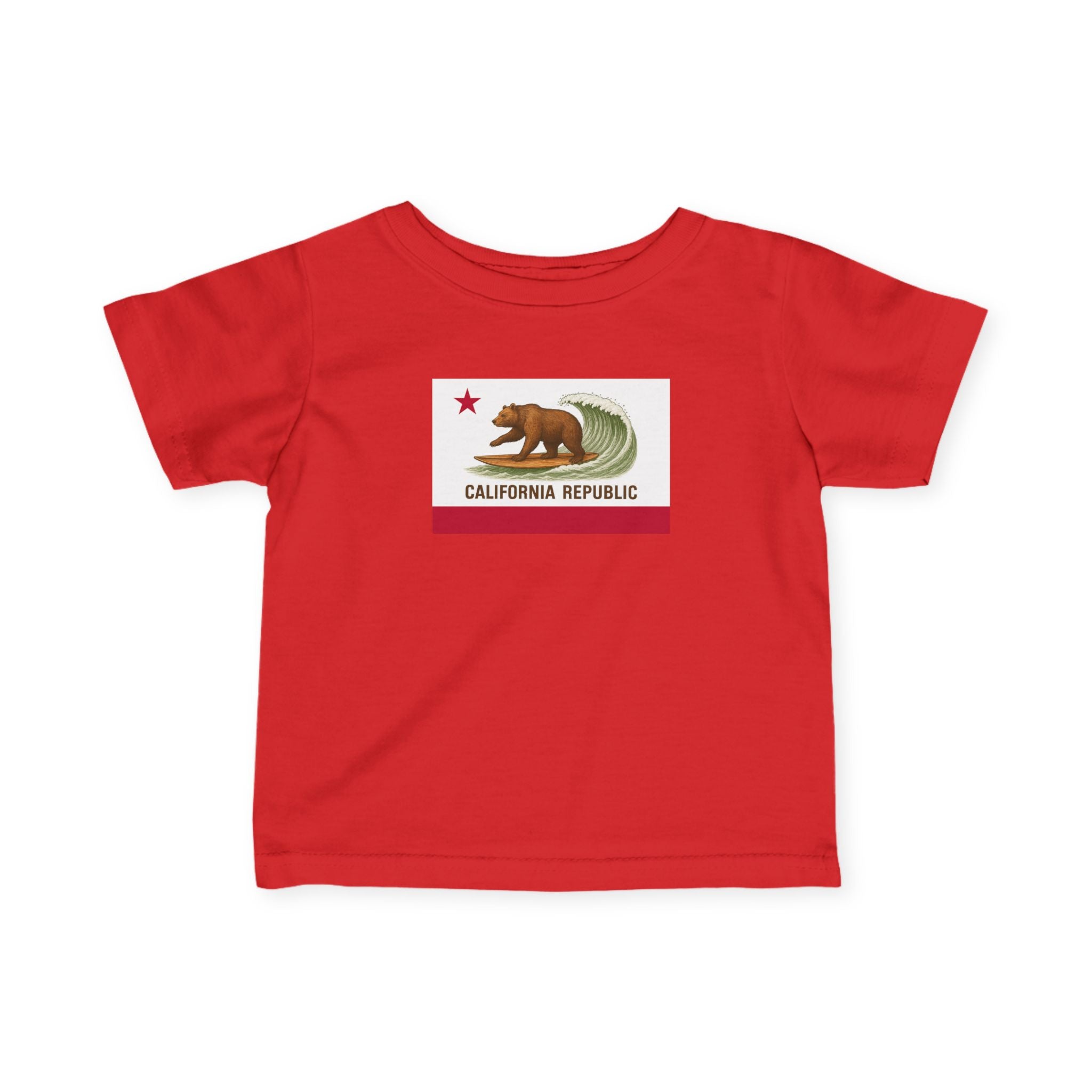 California Surfing Bear Flag - Infant 100% Cotton T-Shirt