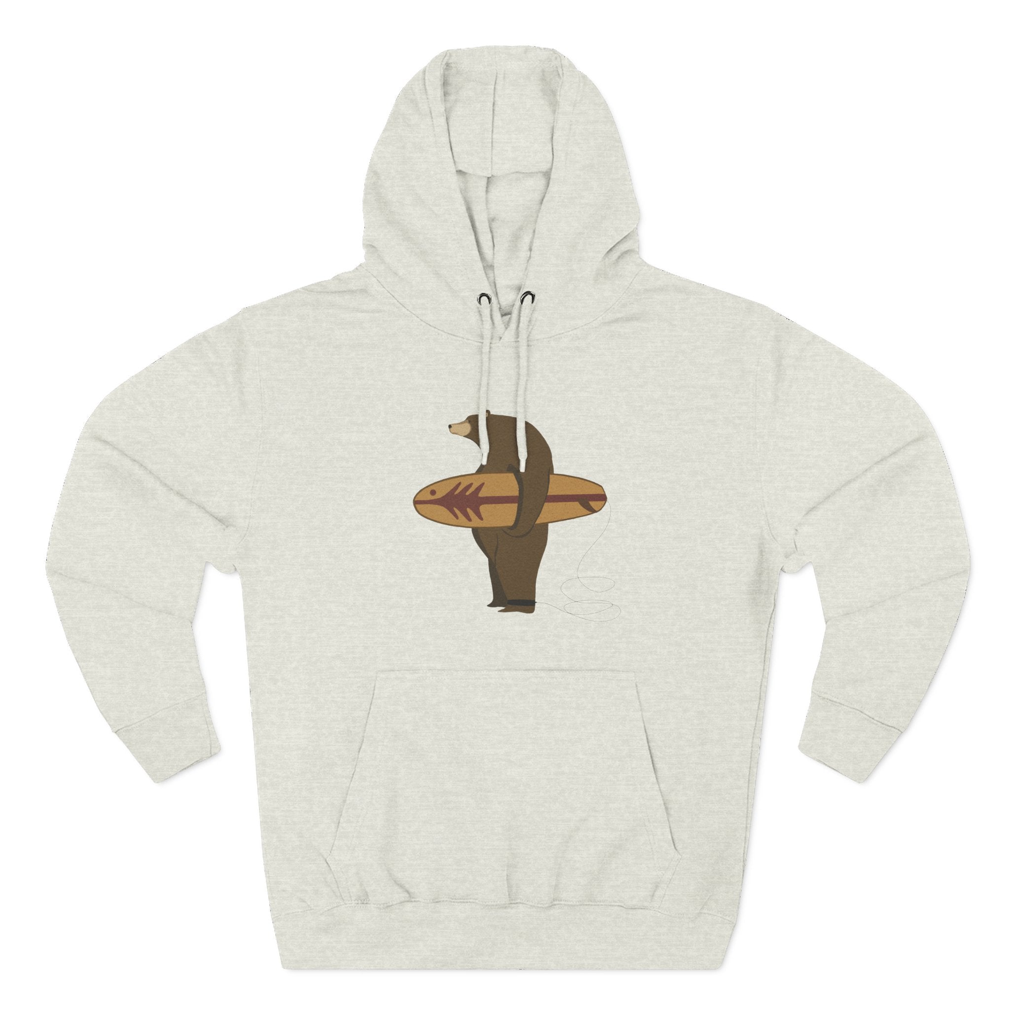 Surfing Grizzly Bear fleece hoodie image 2