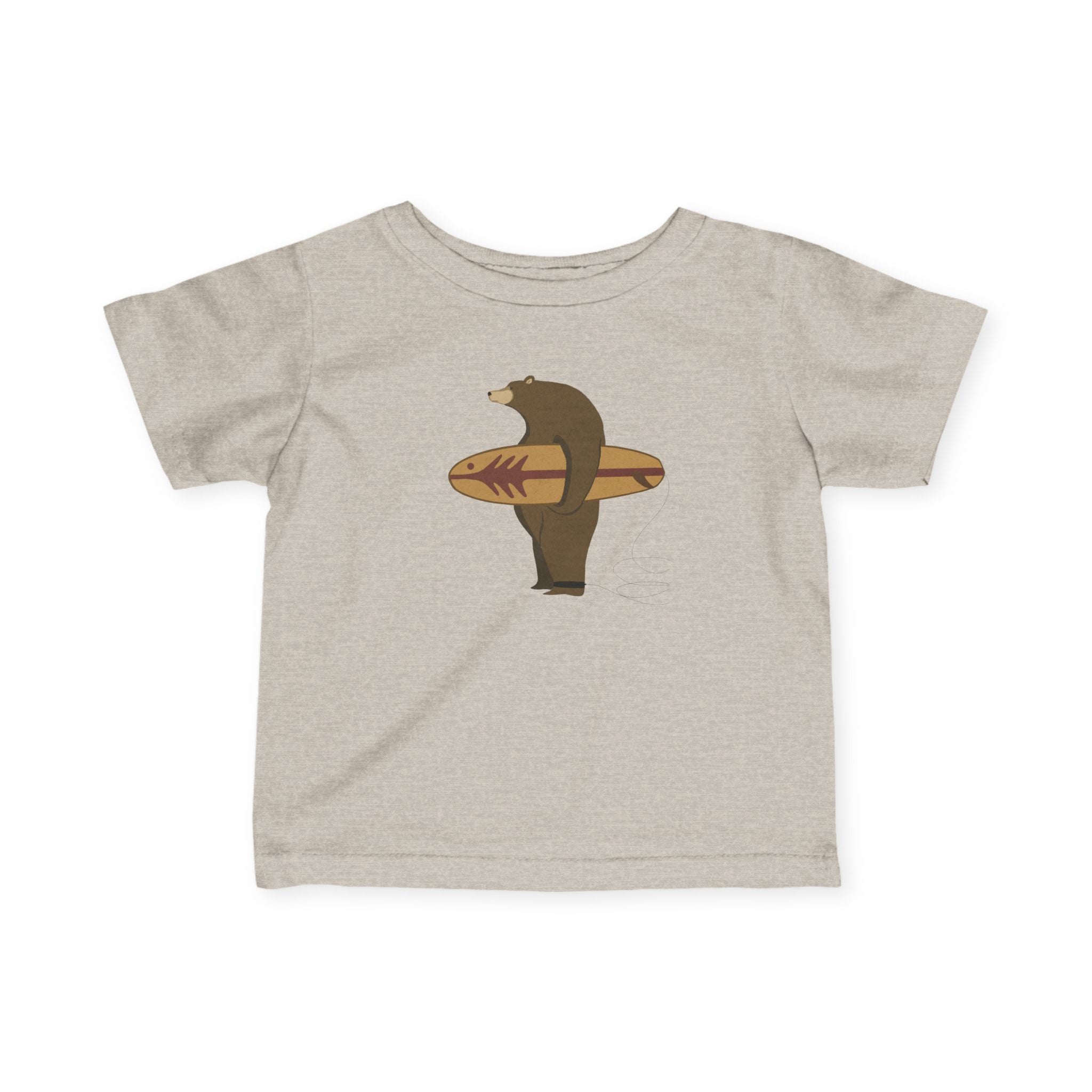 Surfing Grizzly Bear by Fabian Lavater infant cotton t-shirt image 4