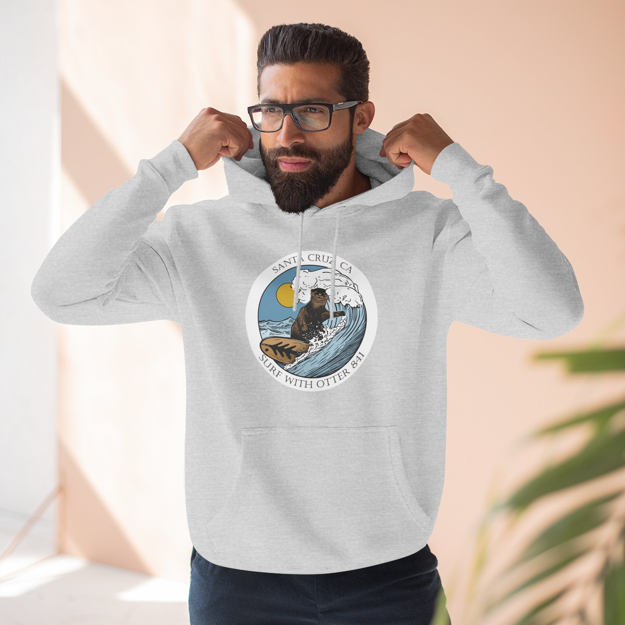 Surf with Otter 841 by Thiago Bianchini fleece hoodie image 20