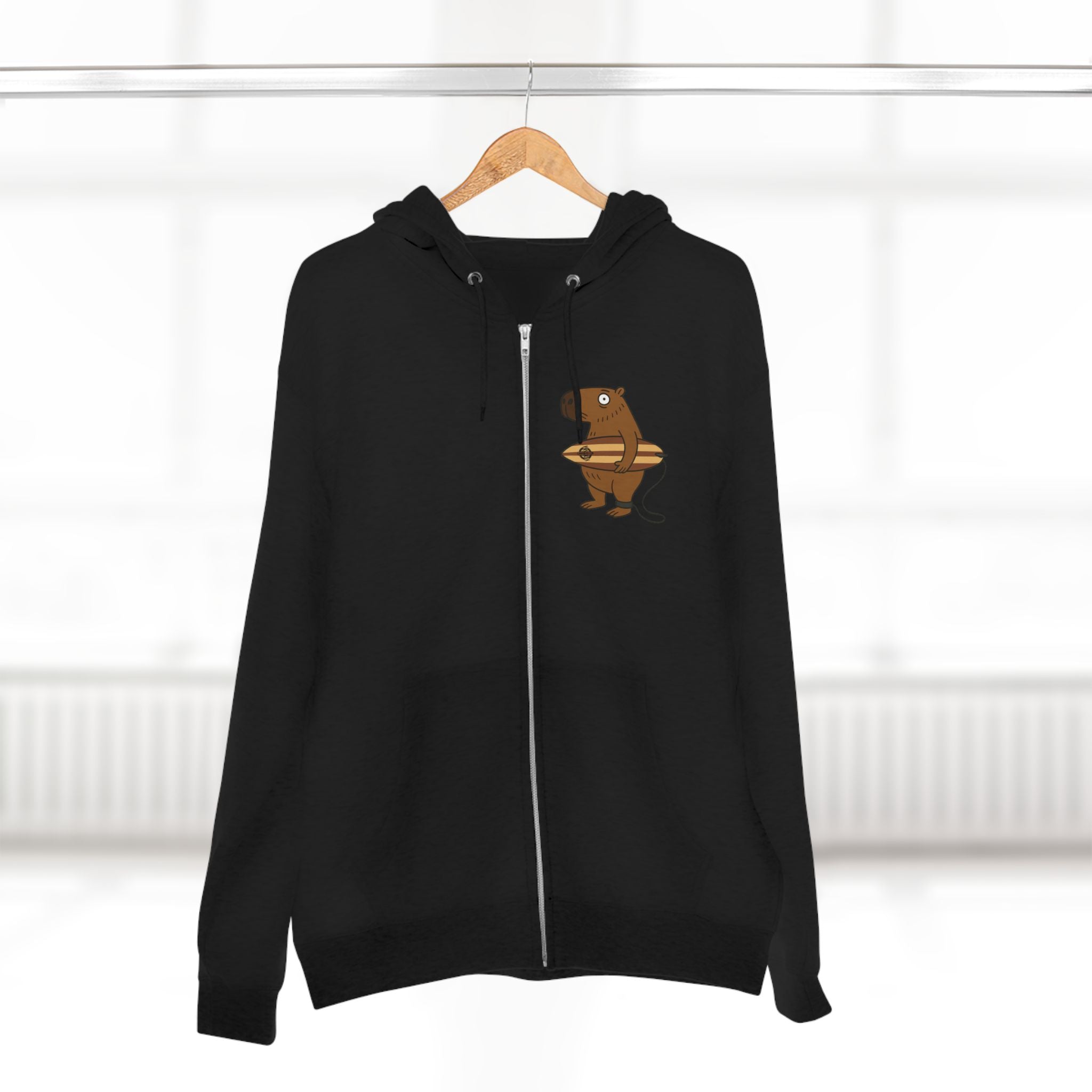 Capybara Surfer zip fleece hoodie image 19
