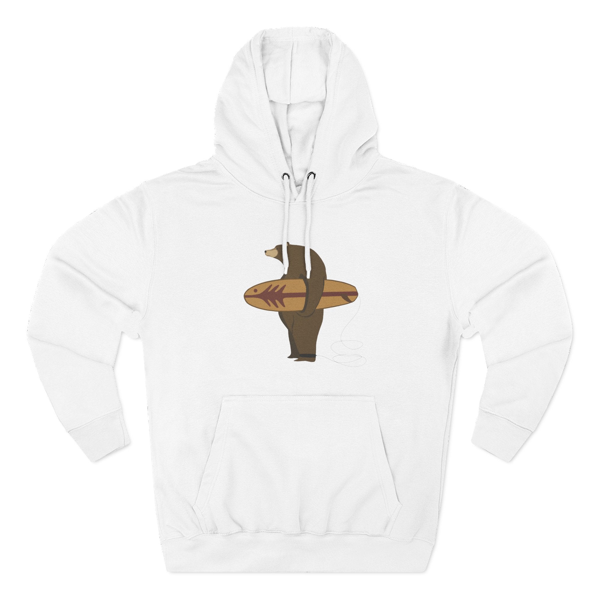 Surfing Grizzly Bear fleece hoodie image 3